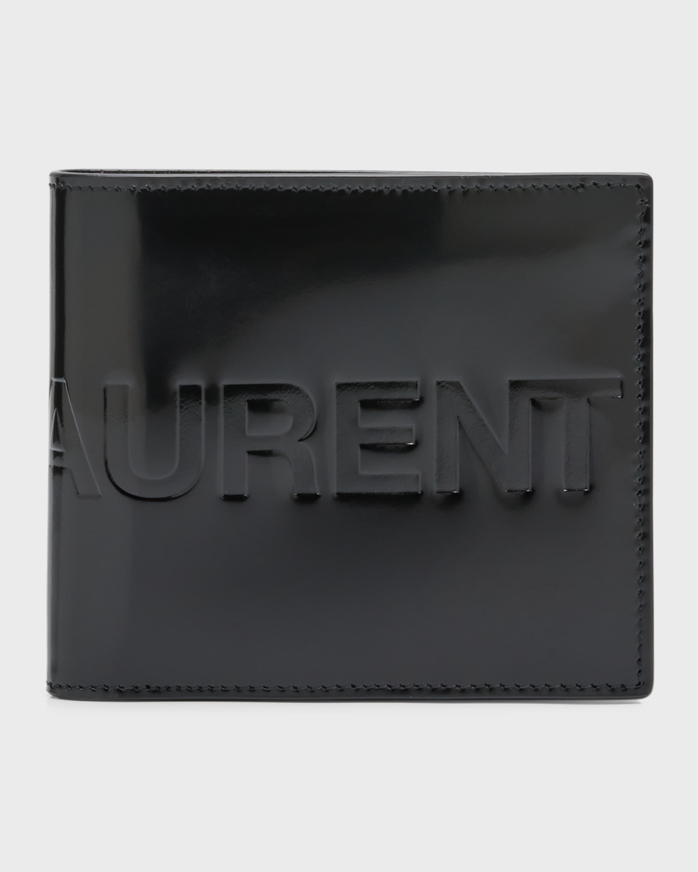 Men's Debossed Logo Leather East-West Wallet - 1