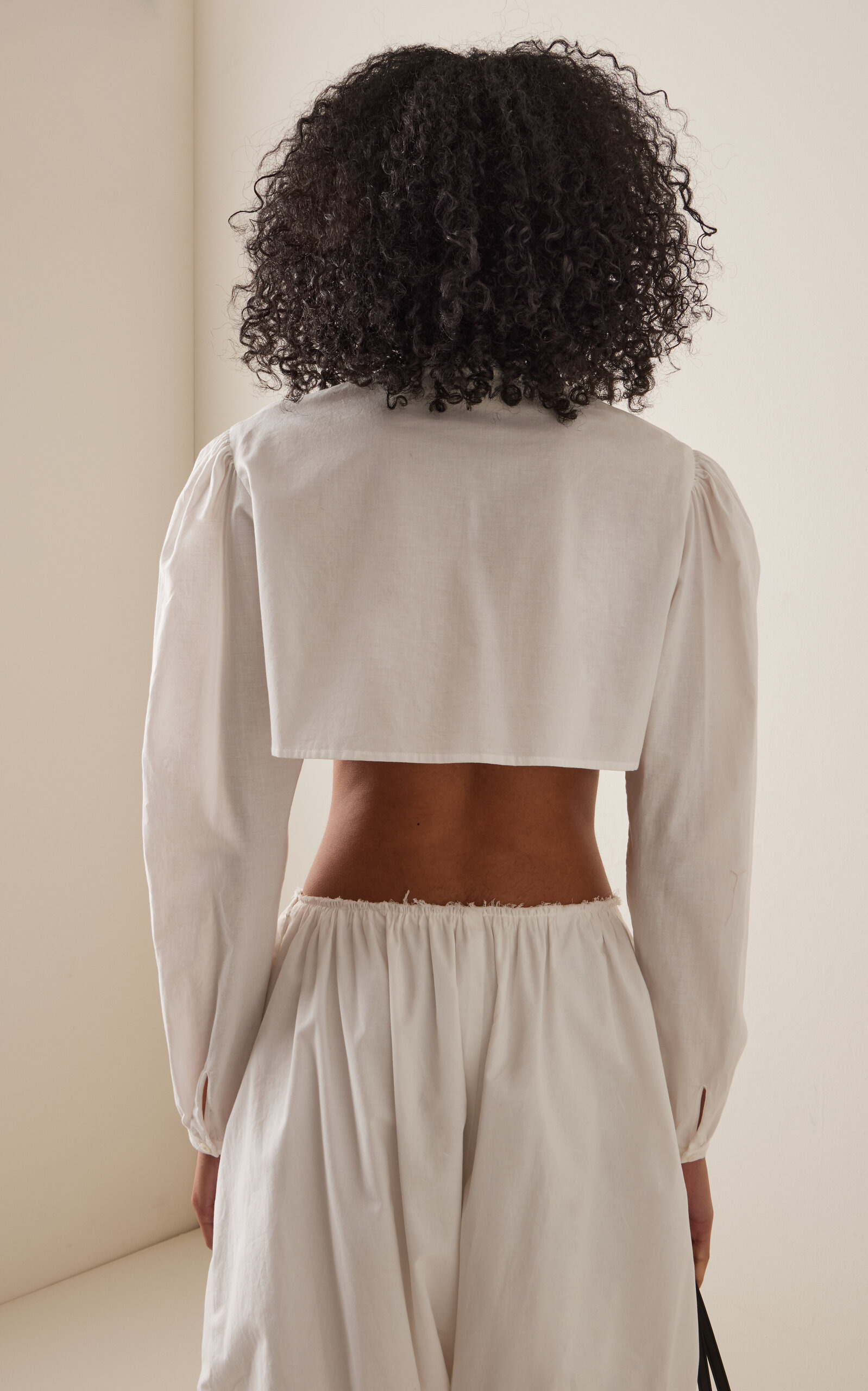 Cotton-Poplin Cropped Top white - 4