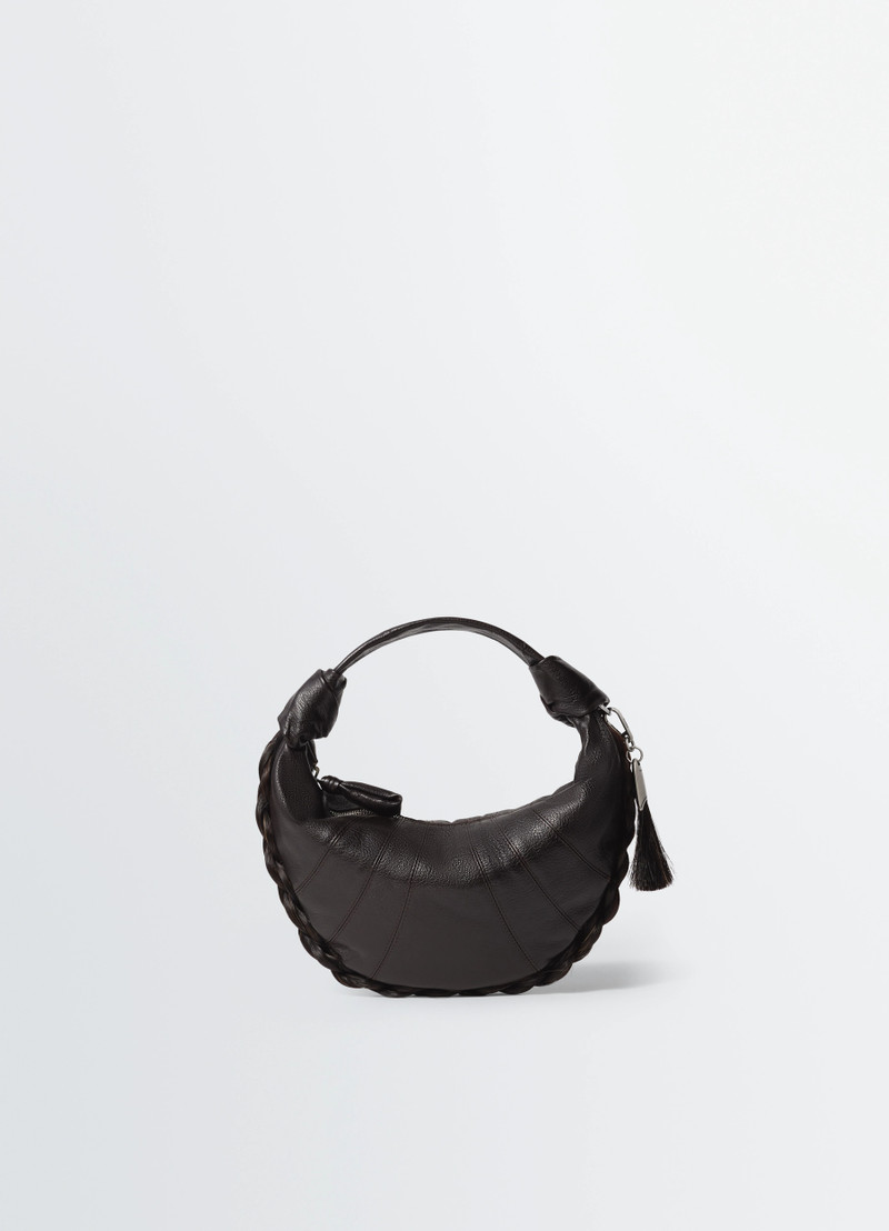 MINI FORTUNE CROISSANT BAG IN LEATHER AND HORSEHAIR 1
