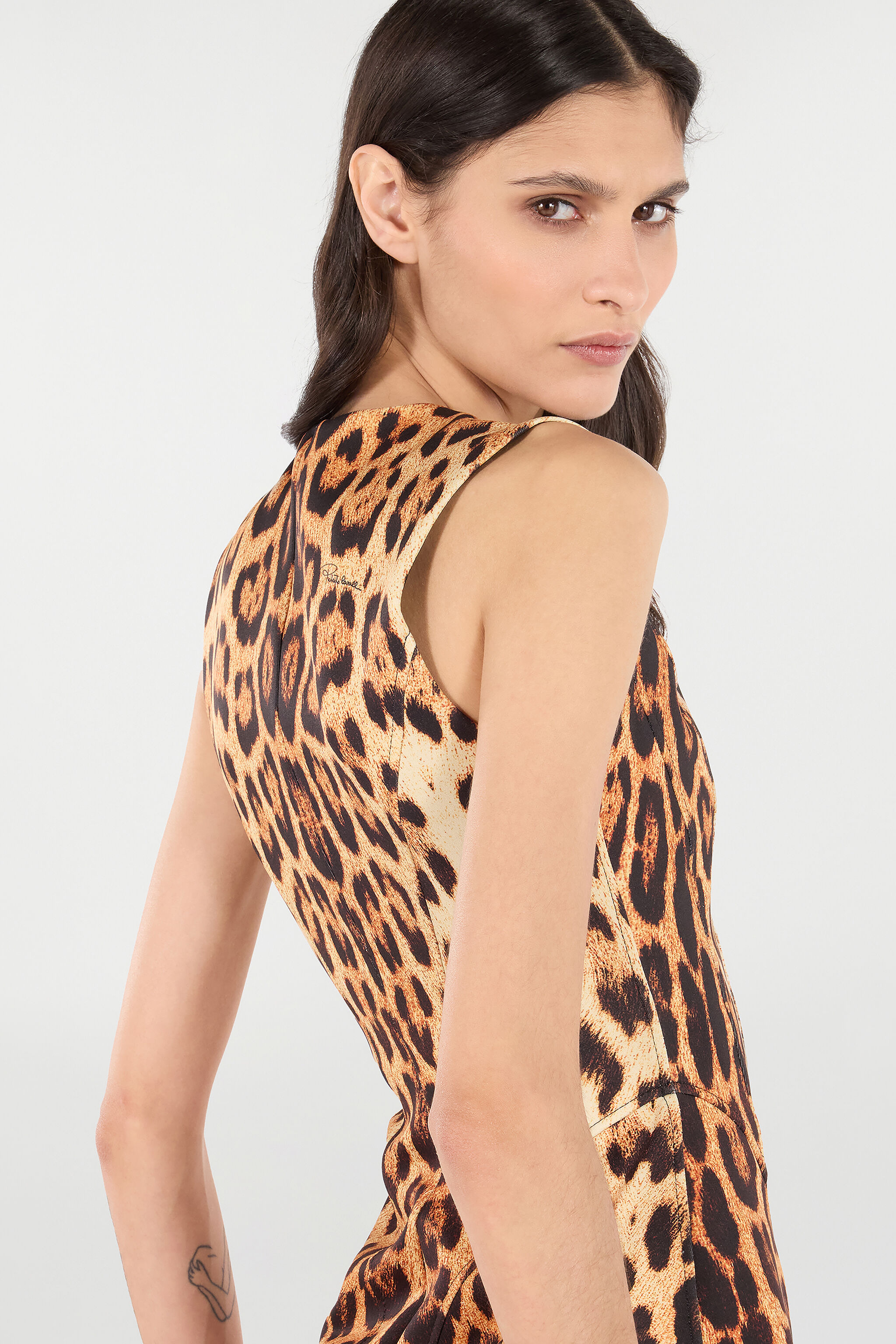 Mini Dress With All-Over Jaguar Skin Print - 5