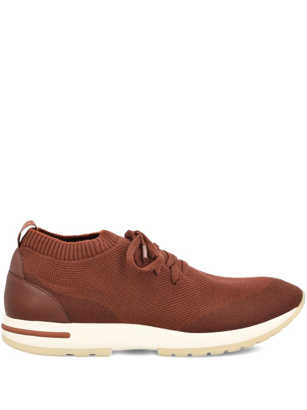 knitted leather sneakers - 1