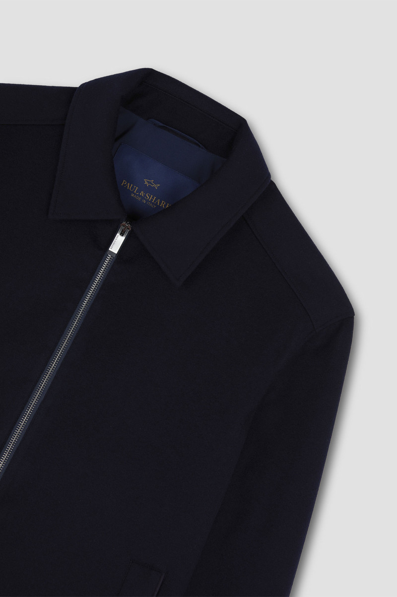 CASHMERE SHACKET WITH LEATHER TRIMS 6