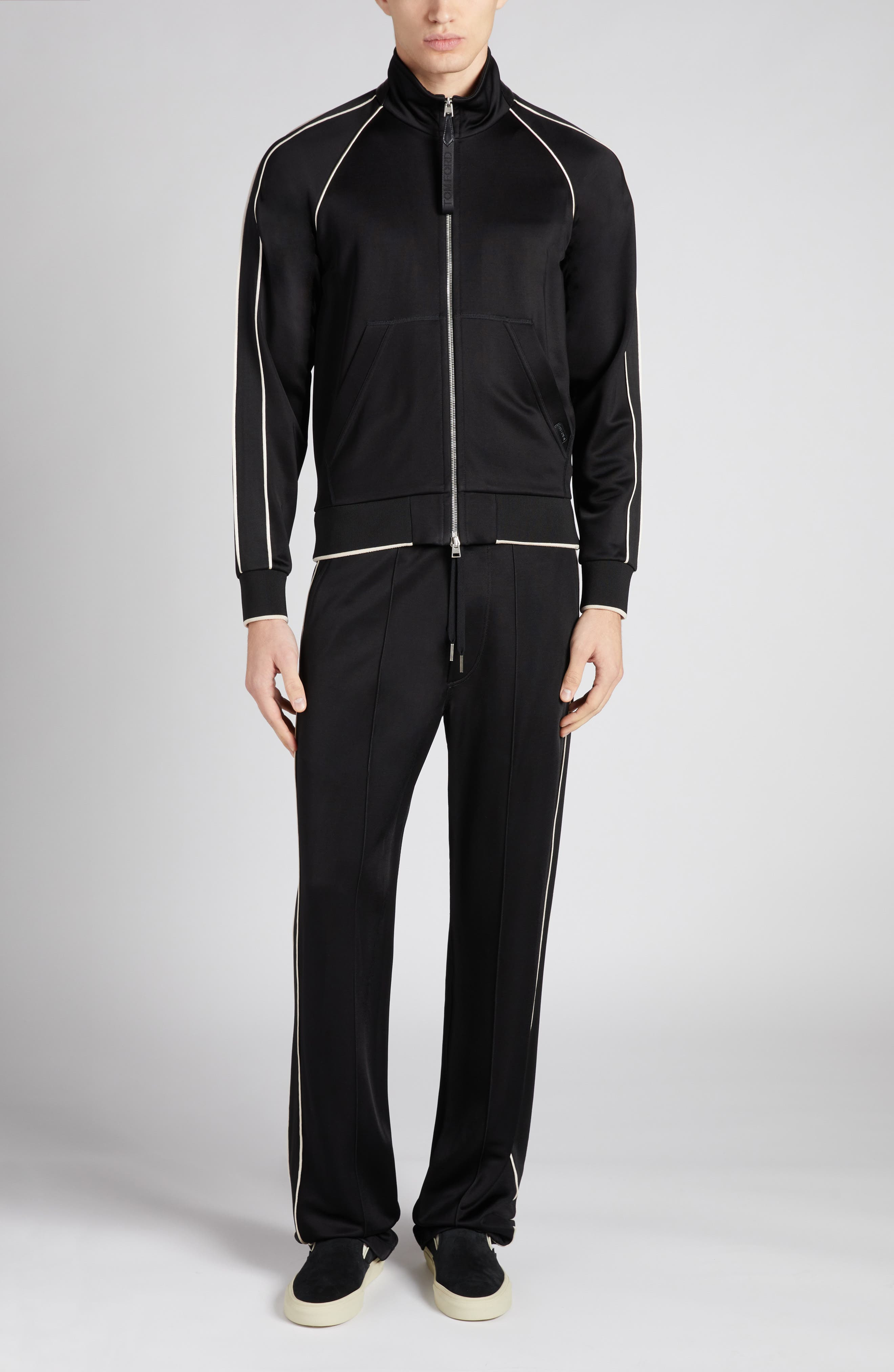 TOM FORD Cold Dye Cotton Pocket T-Shirt in Charcoal at Nordstrom - 2