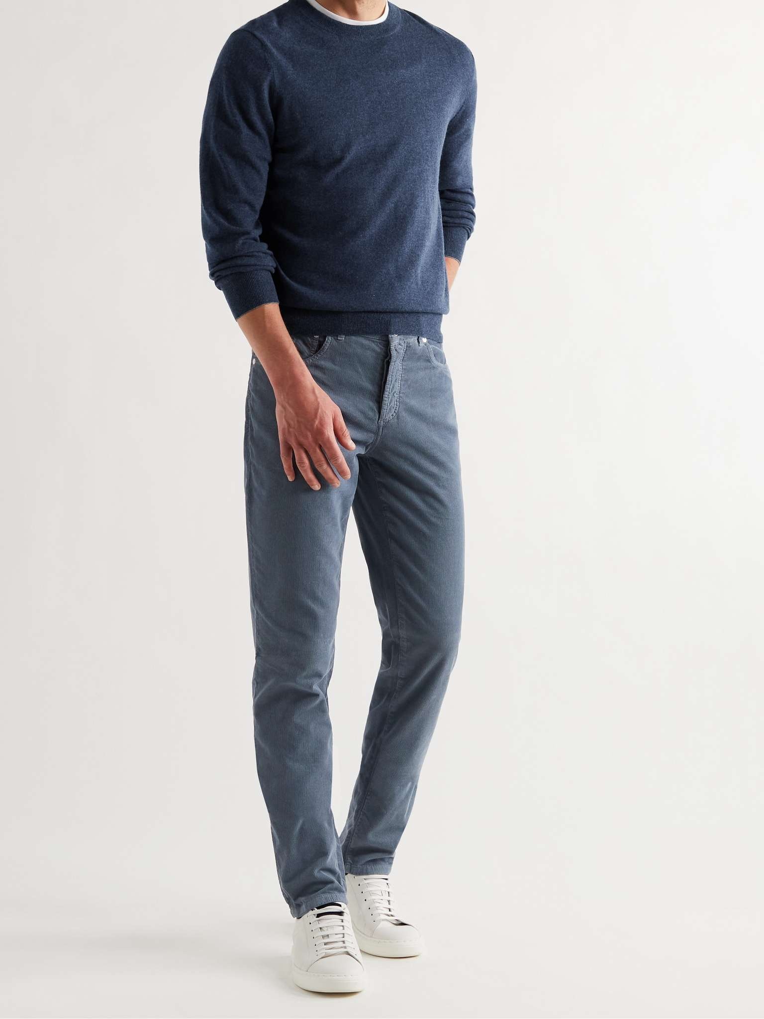 Contrast-Tipped Cashmere Sweater - 2