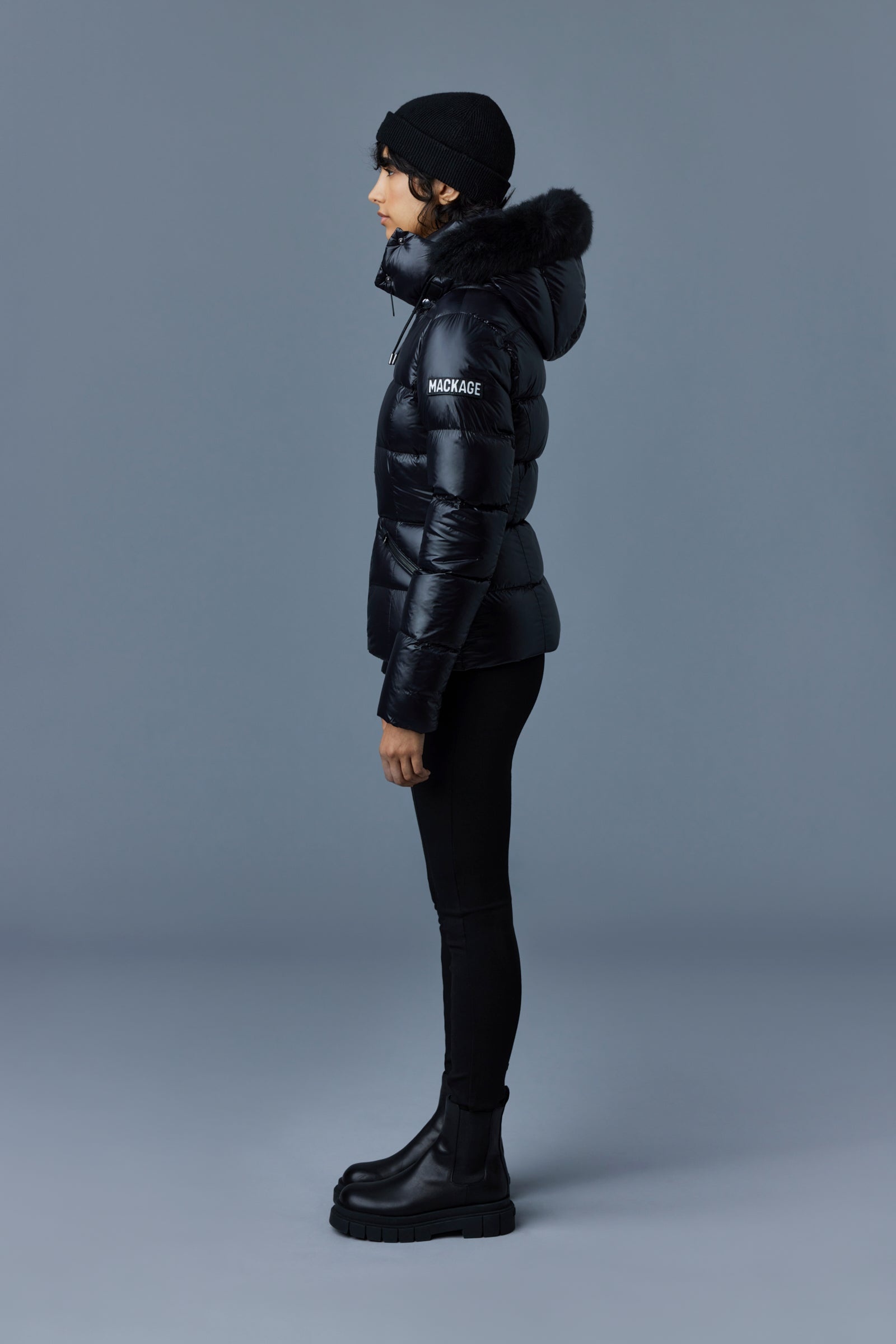 MADALYN lustrous light down jacket with shearling - 3