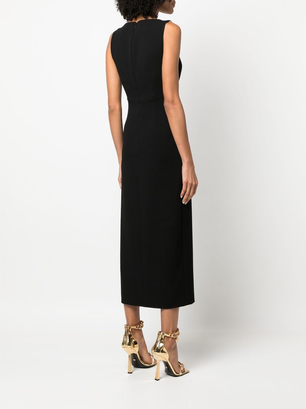 V-neck side-slit dress - 4