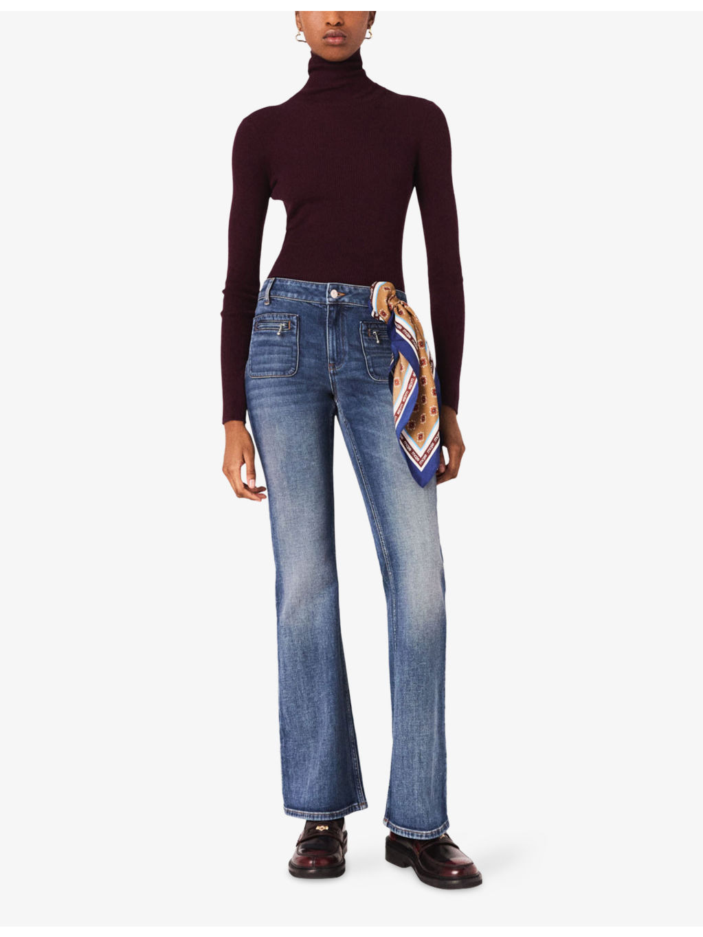 Faded Boot-Cut Mid-Rise Stretch-Denim Jeans - 2