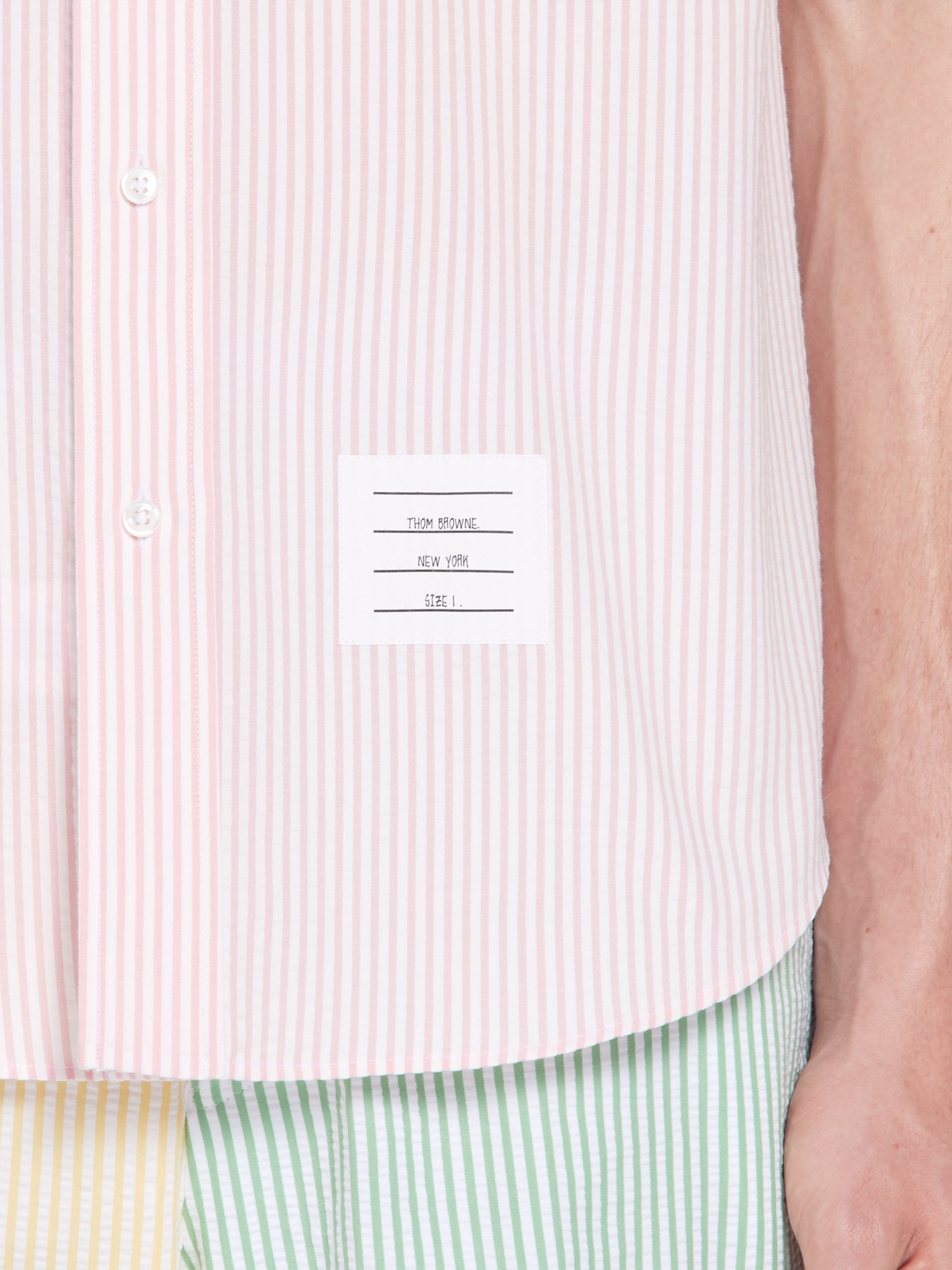 Pink Seersucker Stripe Short Sleeve Shirt - 6