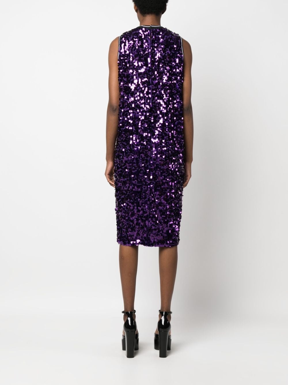 colour-block sequin midi dress - 4