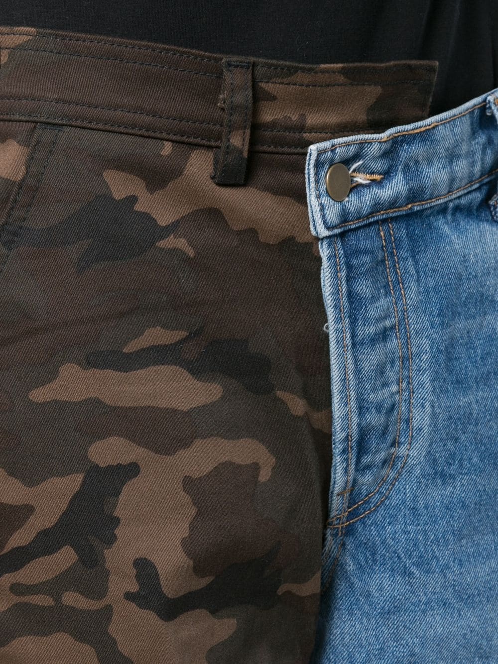 split camouflage cargo jeans - 5