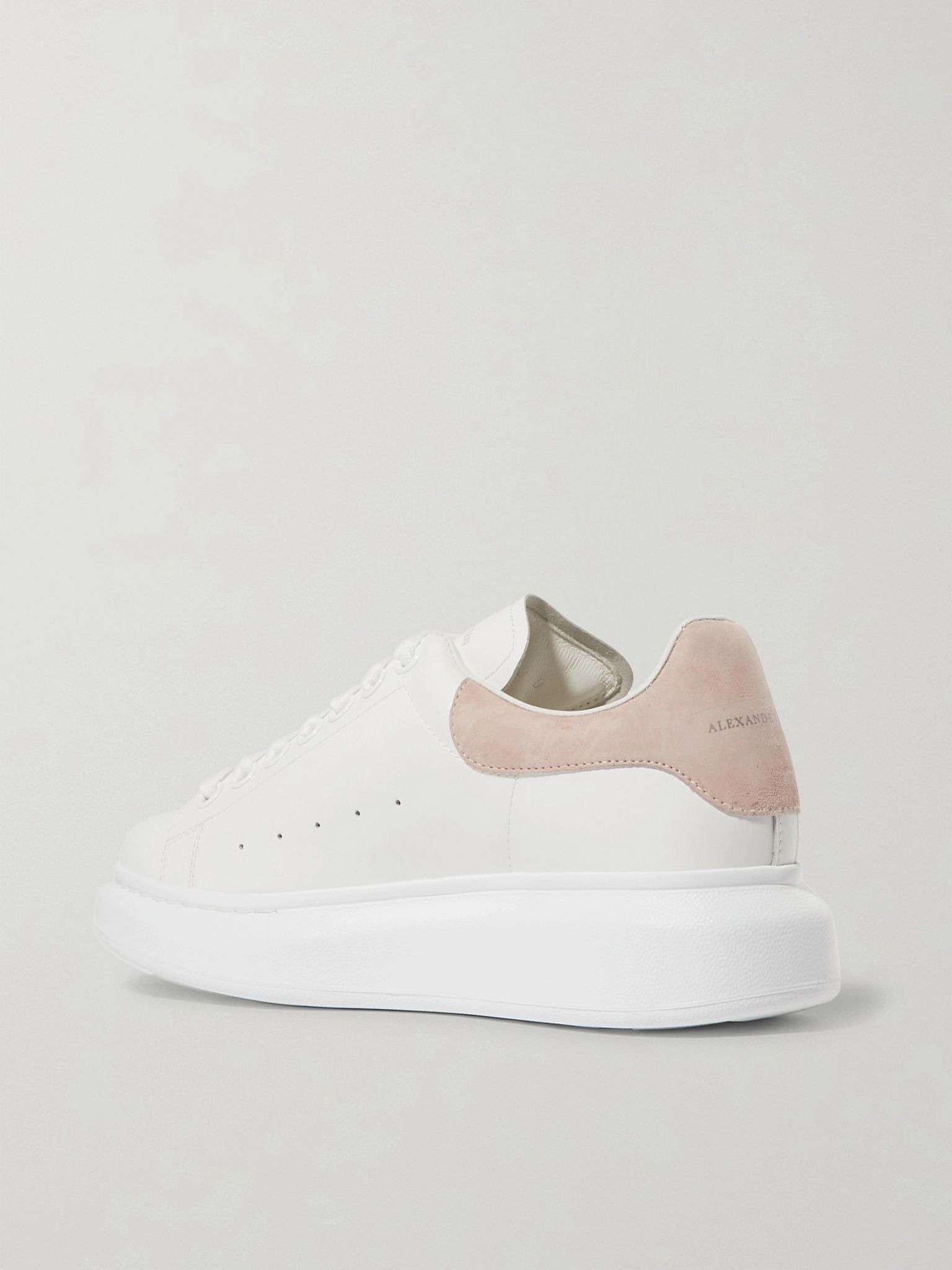 Suede-trimmed leather exaggerated-sole sneakers White - 3