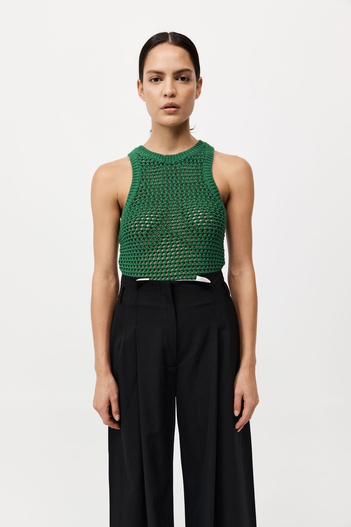 Cotton Crochet Tank - Verde - 2