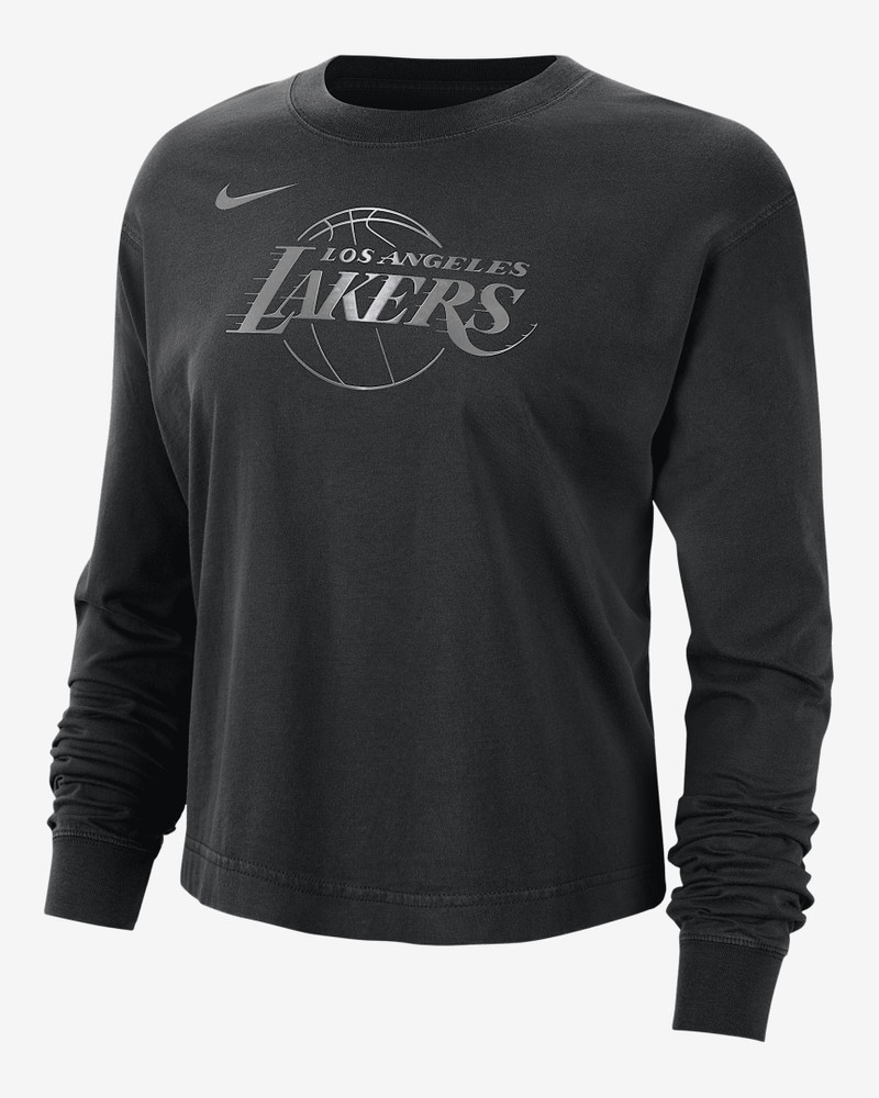 Los Angeles Lakers Courtside Women's Nike NBA Shine Boxy Long-Sleeve T-Shirt 1