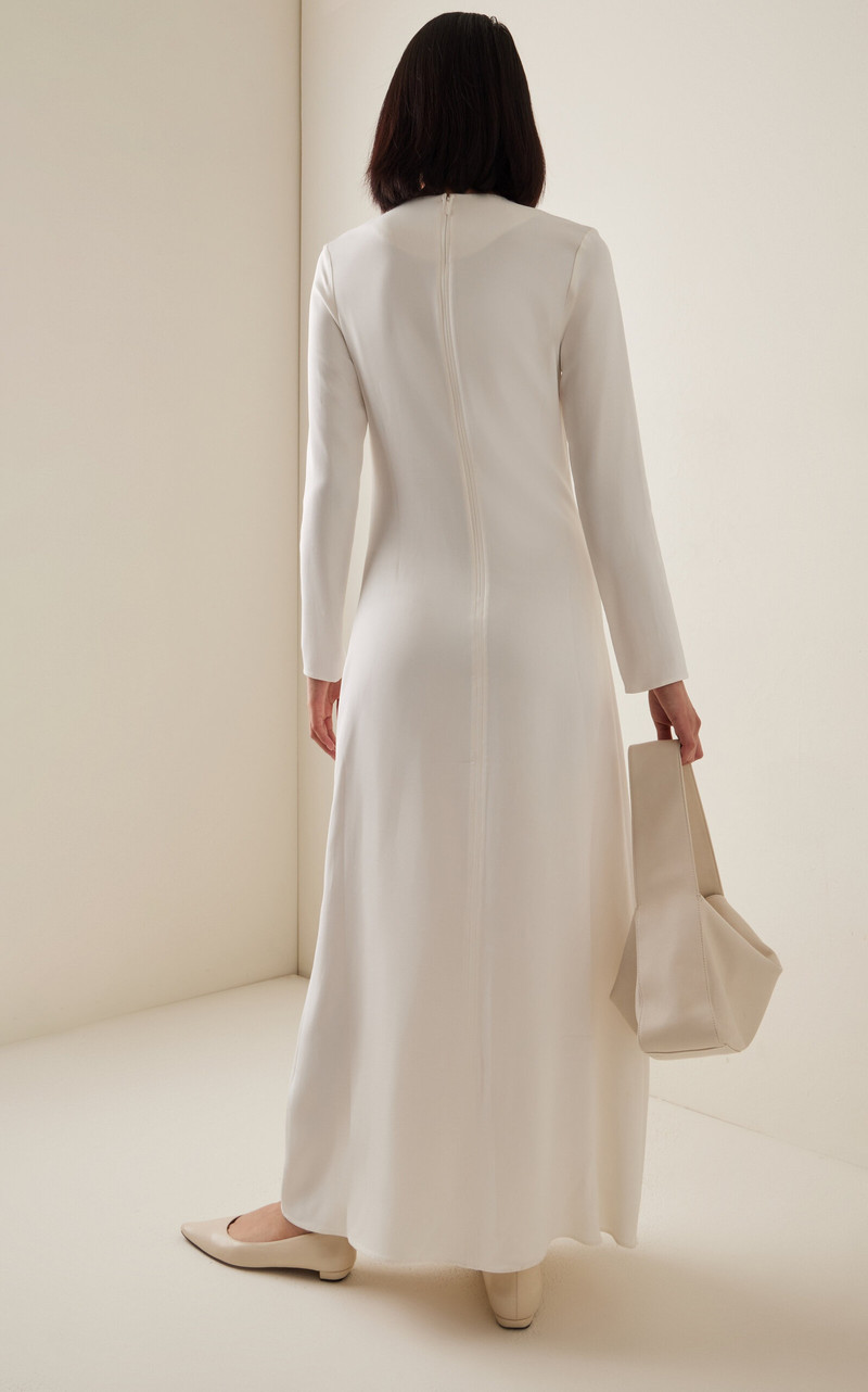 Crepe Maxi Column Dress ivory 4
