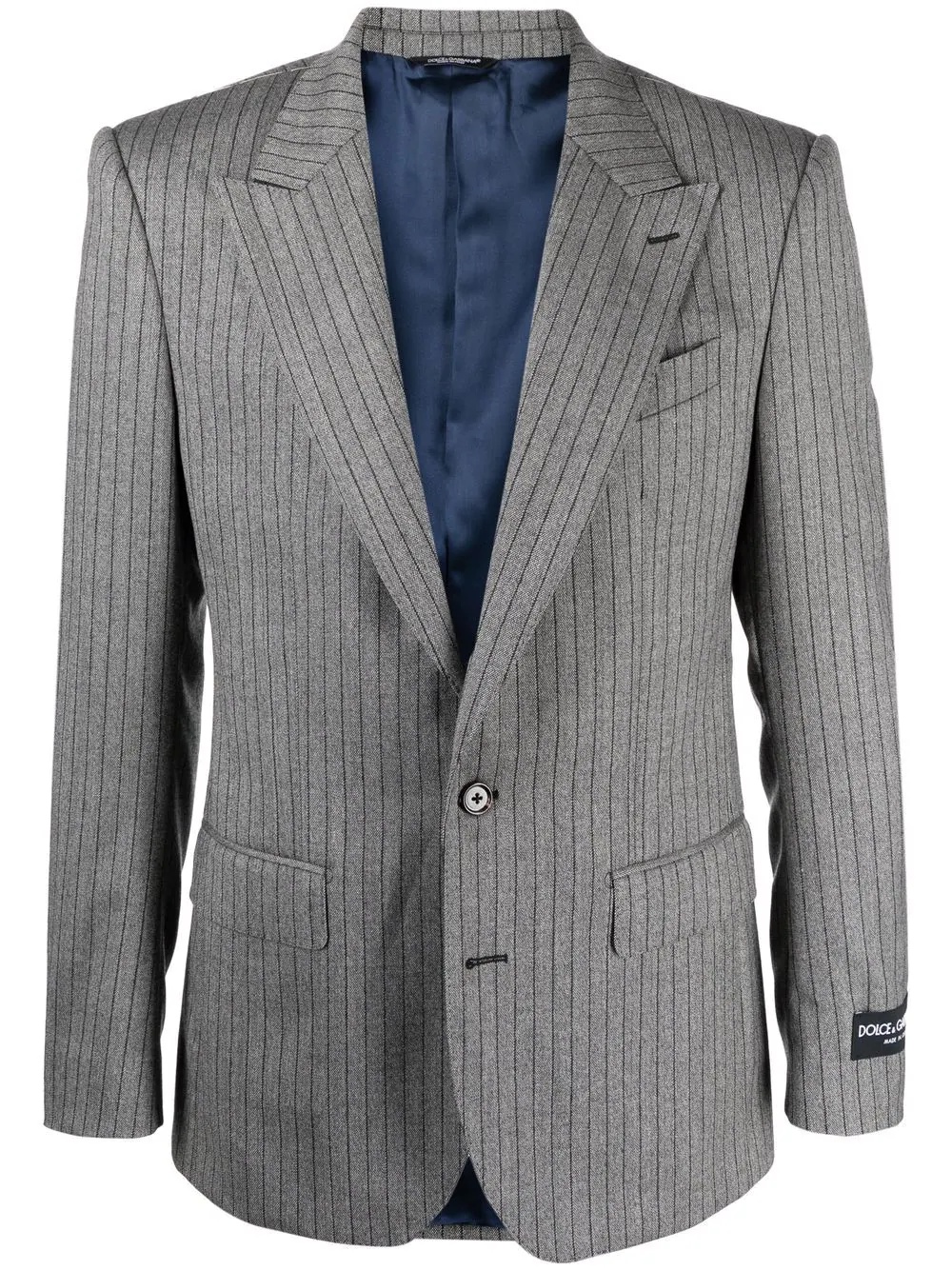 pinstripe single-breasted blazer - 1