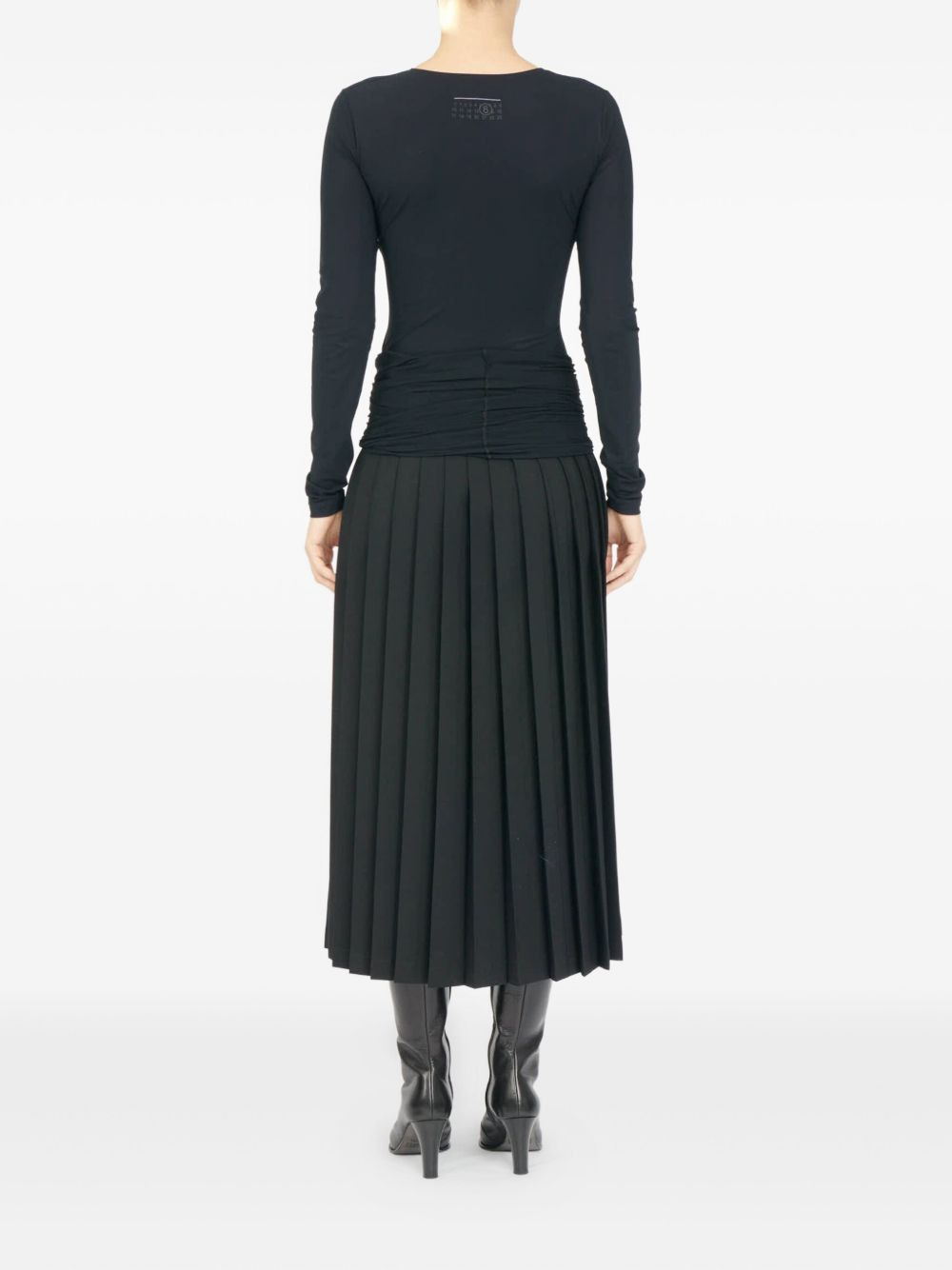 pleated draped midi skirt - 4