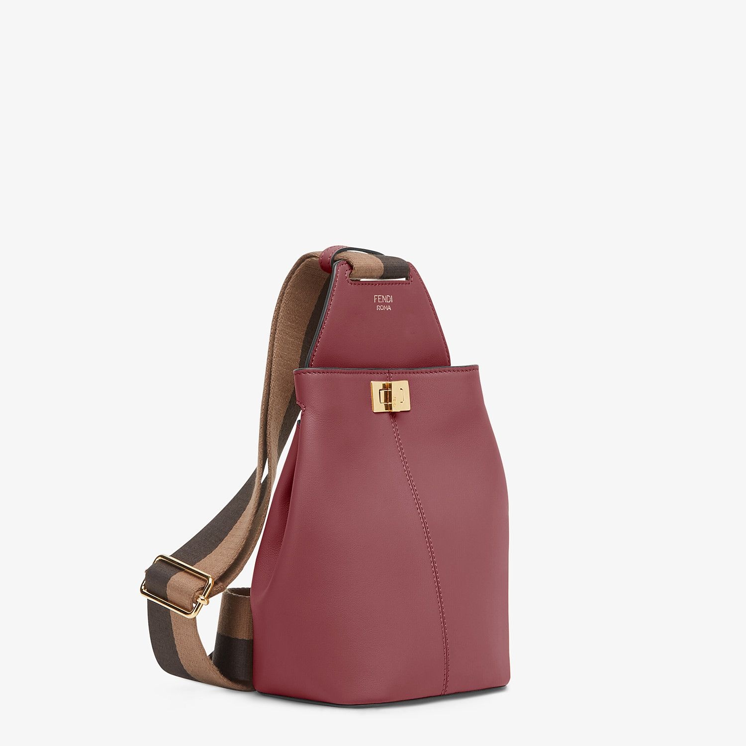 Burgundy leather mini-bag - 2