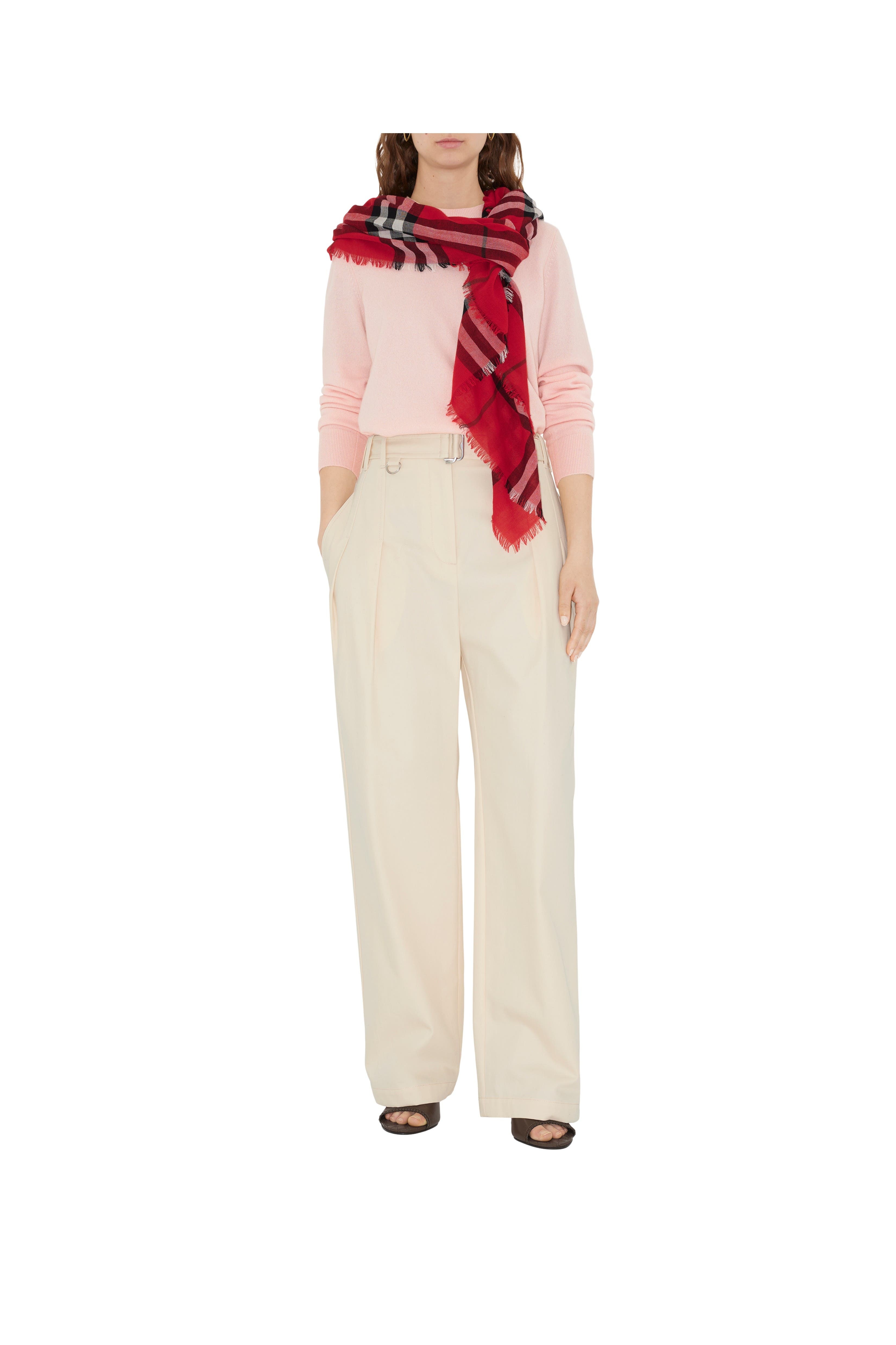burberry Wide Check Wool Scarf in Post Red at Nordstrom - 3
