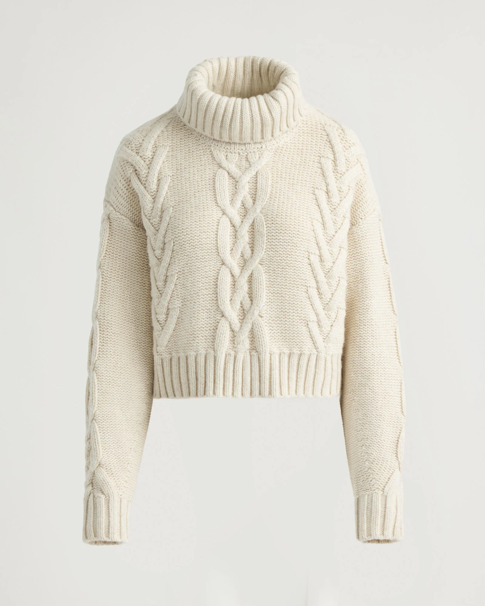 Nevis Cable Knit Cropped Sweater - 1