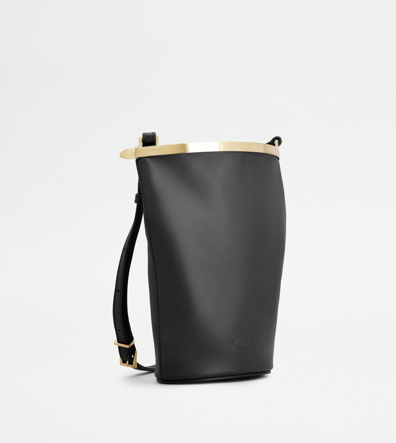 Tod's TOD'S MAGENTA BAG BUCKET BAG IN LEATHER MINI - BLACK outlook