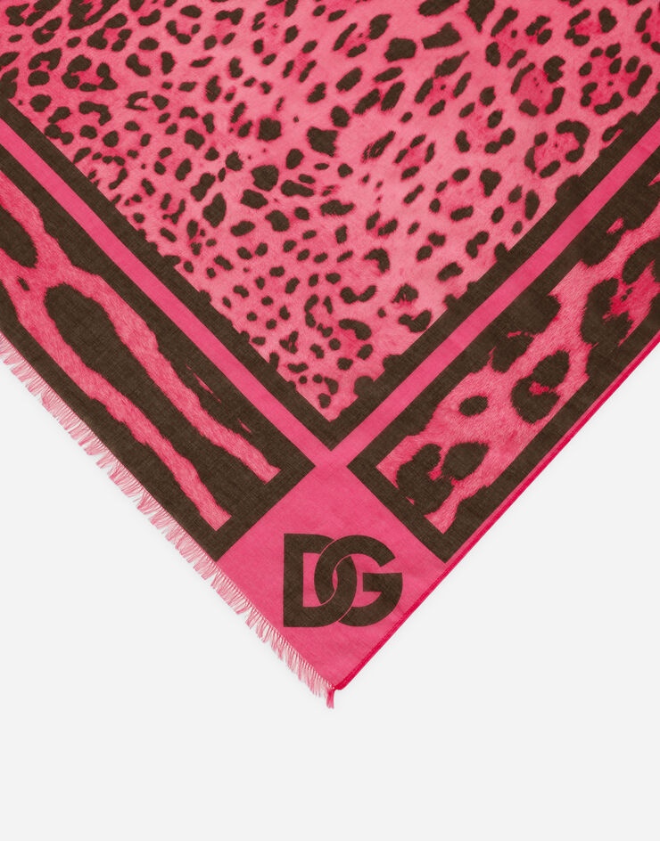 Neon leopard-print cotton sarong (110 x 190) - 3