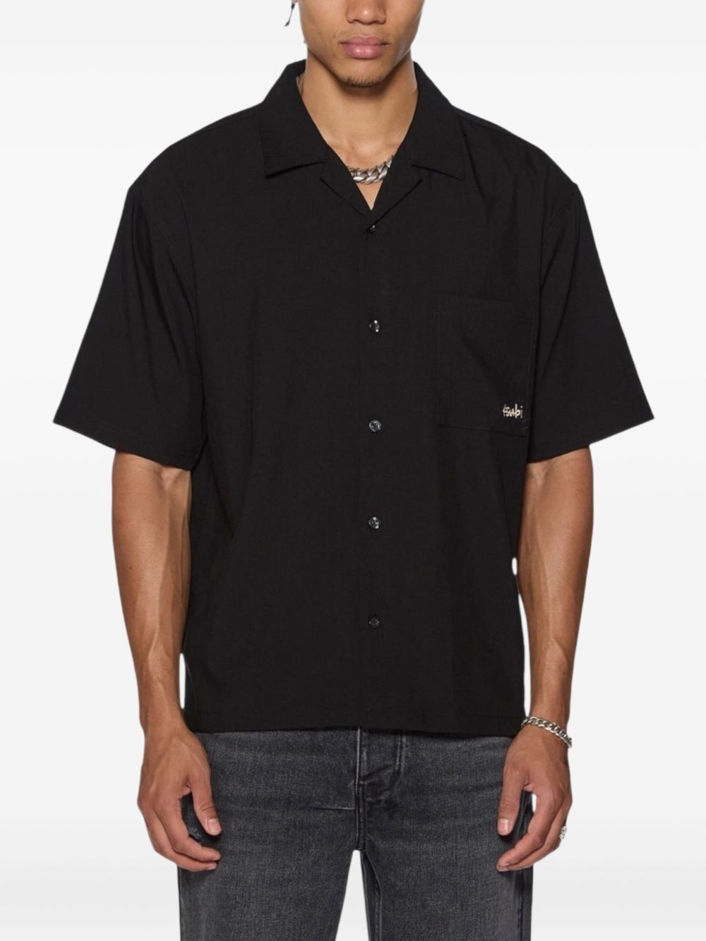 logo-embroidered shirt - 2