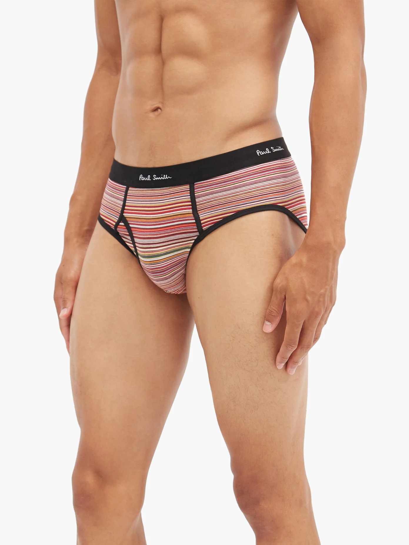 Signature stripe cotton-blend briefs - 2