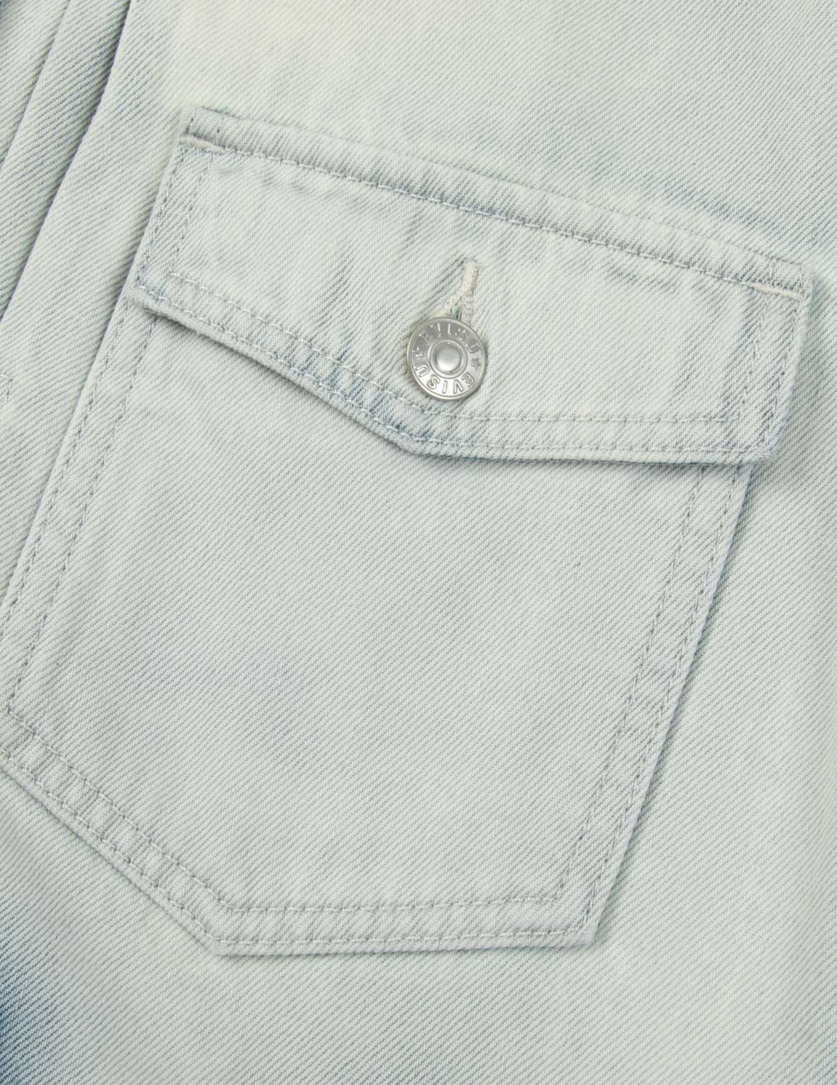 LOGO EMBROIDERY BLEACHED DENIM WAISTCOAT - 11