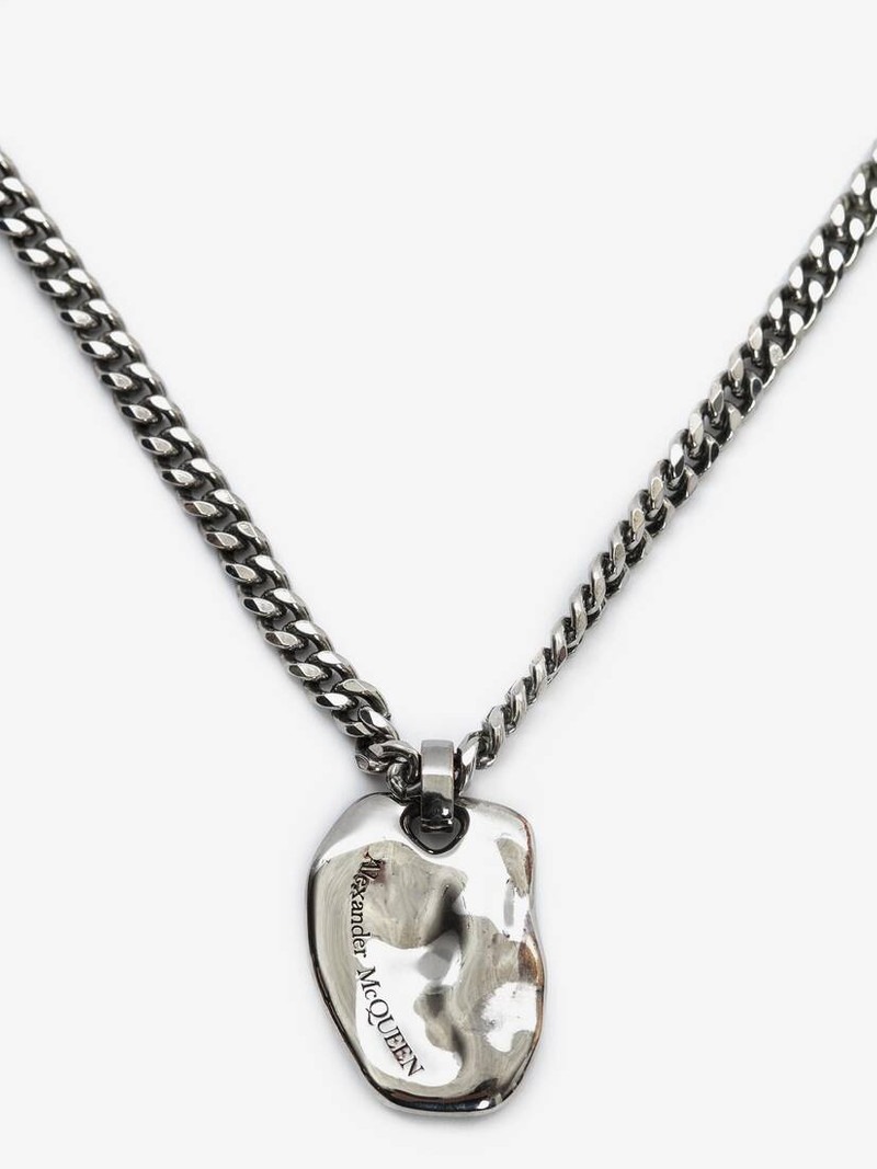 Alexander McQueen Short Molten Necklace in Antique Silver outlook