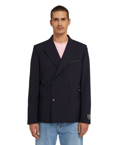 MSGM Wool "Dreamers University" double-breasted jacket outlook