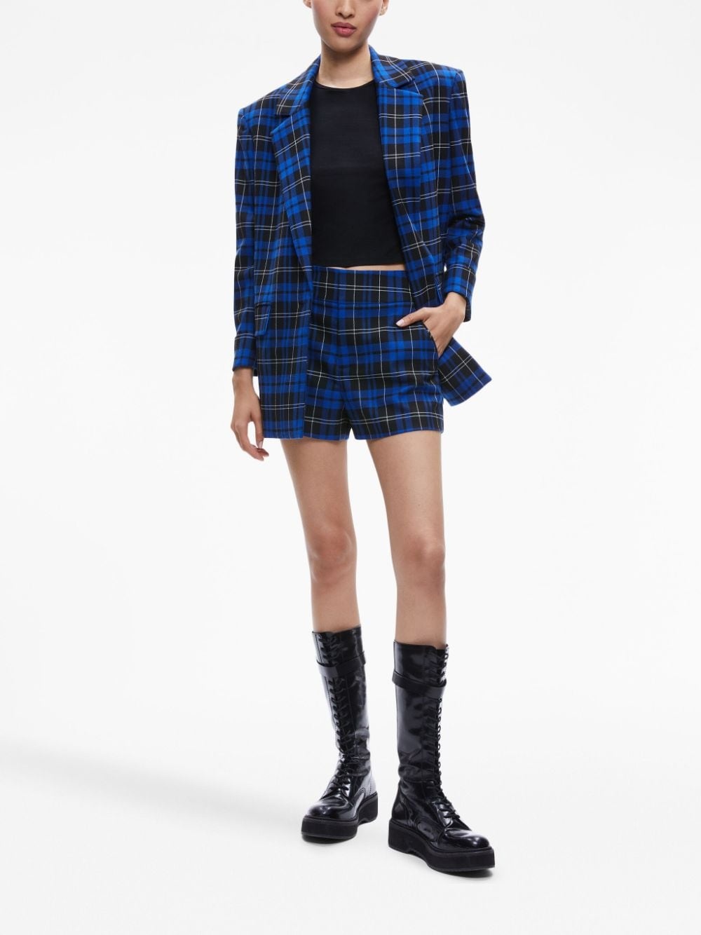 Cady high-waist check-print shorts - 2