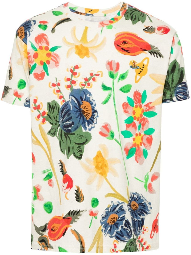 Folklore-print cotton T-shirt 1