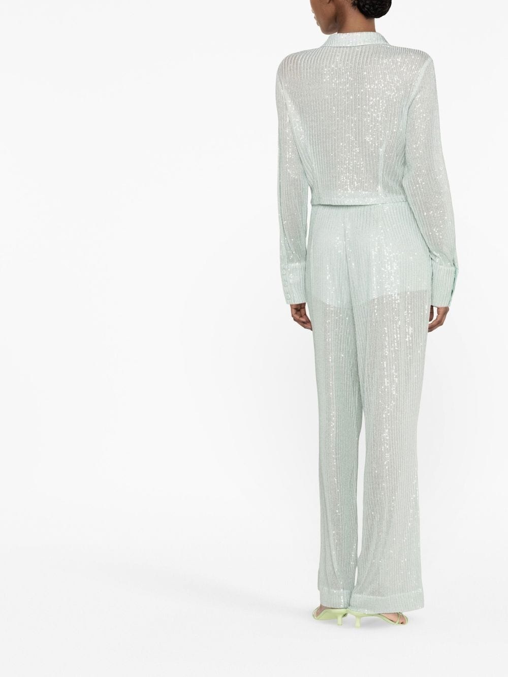 sequin-embellished trousers - 3