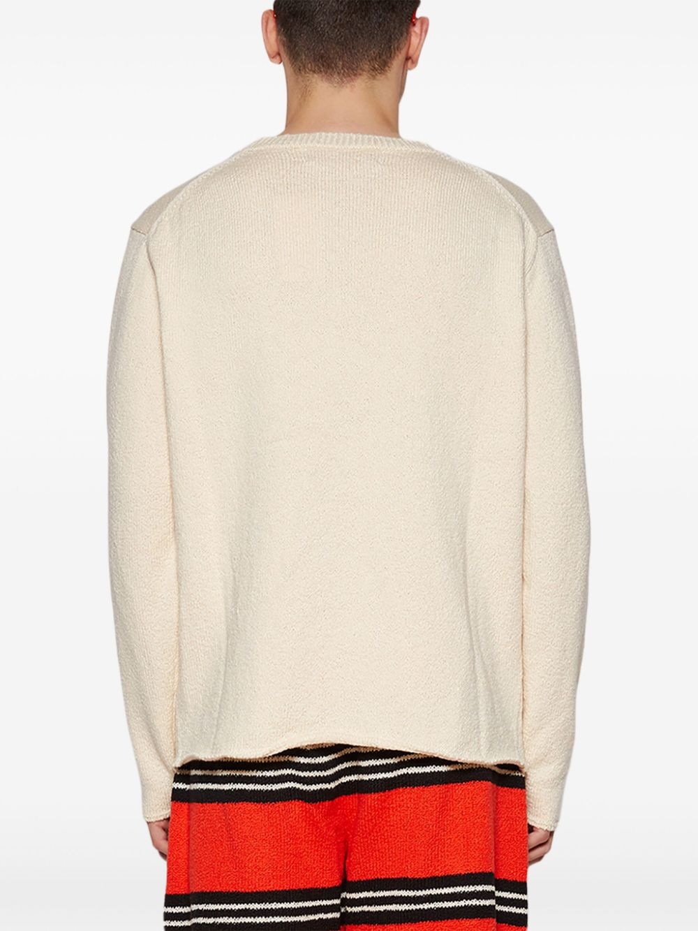 graphic intarsia-knit cotton jumper - 5