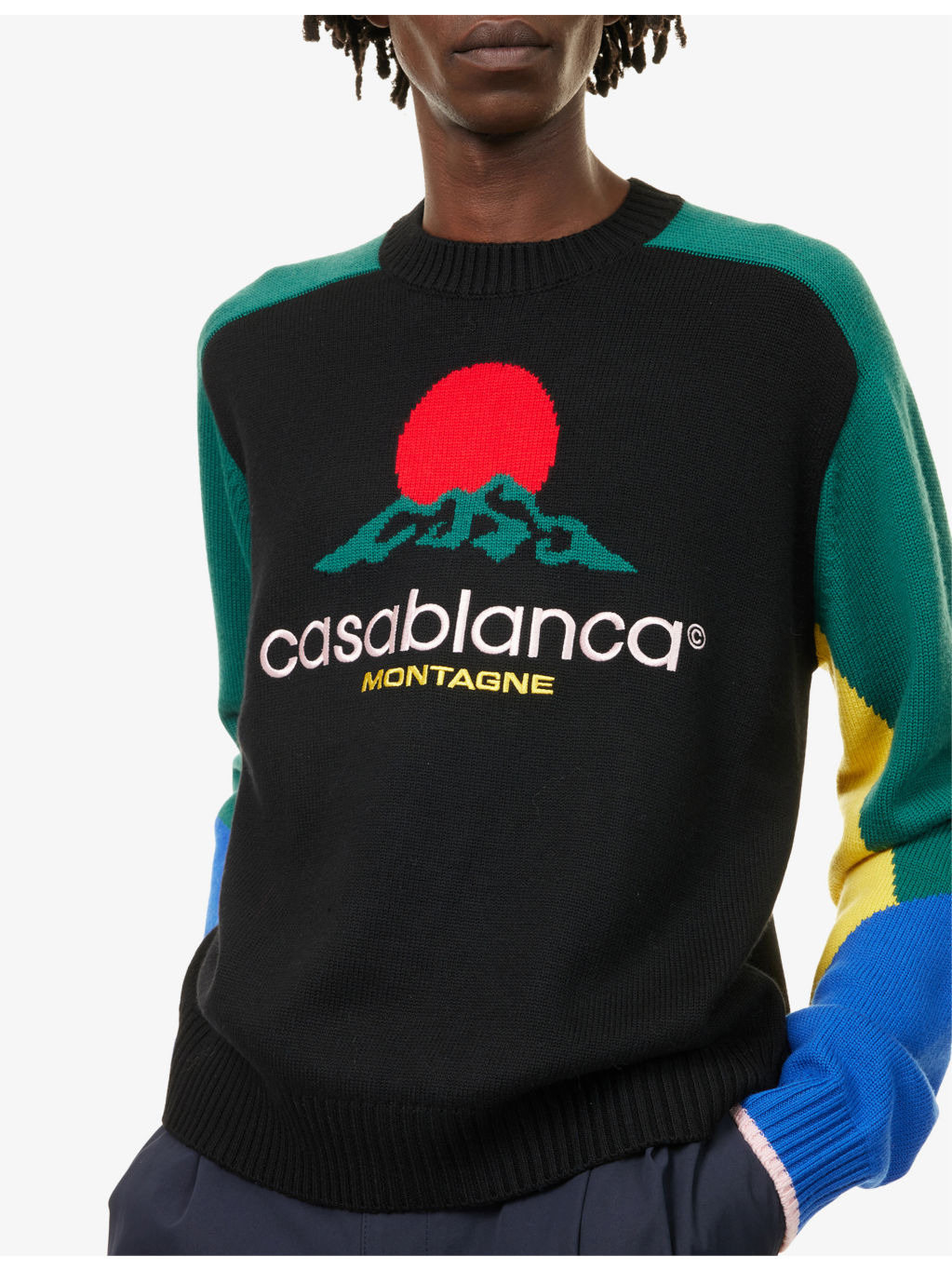 Embroidered-Logo Colourblock Wool-Knit Jumper - 5