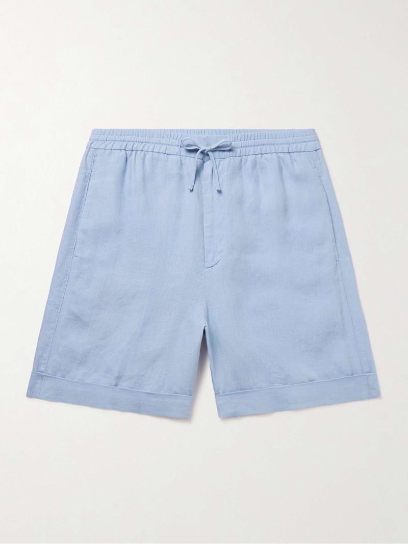 Straight-Leg Linen Drawstring Shorts - 1