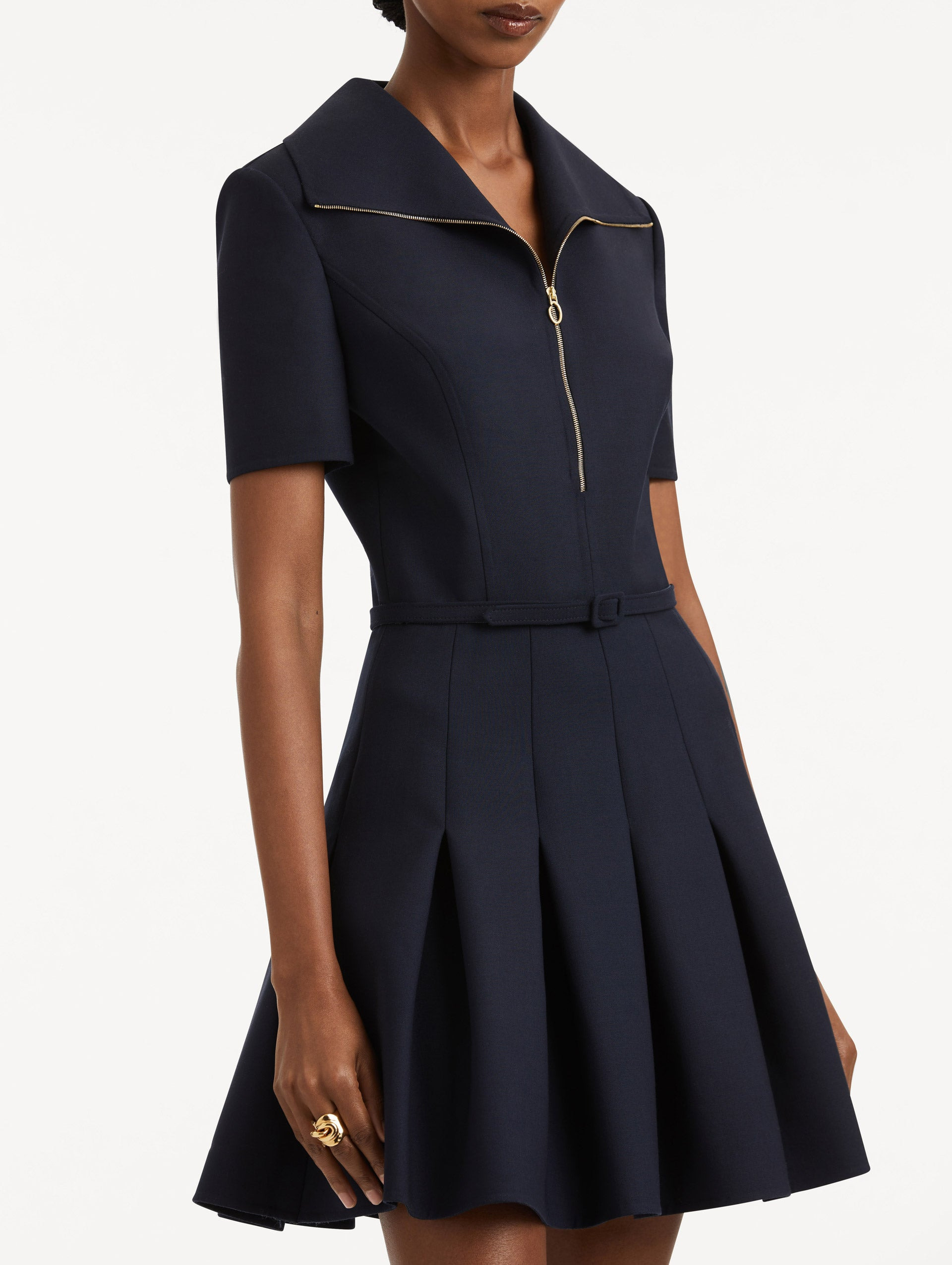 ZIPPER COLLAR MINI DRESS - 5