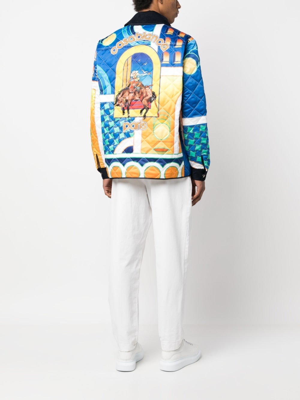 Paysage-print quilted jacket - 2