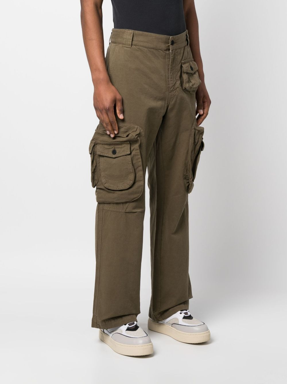 logo-patch straight-leg trousers - 3