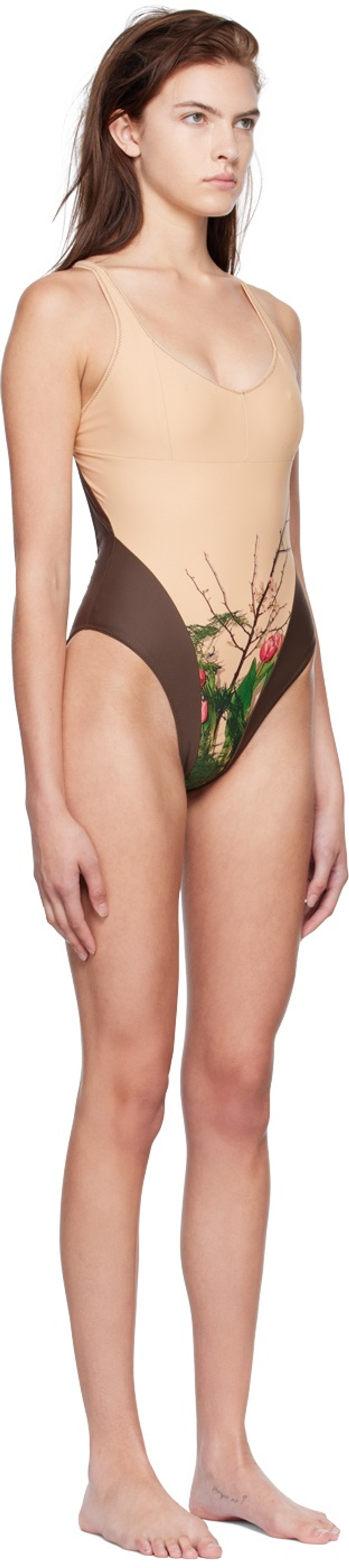 Stockholm Surfboard Club SSENSE Exclusive Brown Dani One-Piece Swimsuit outlook