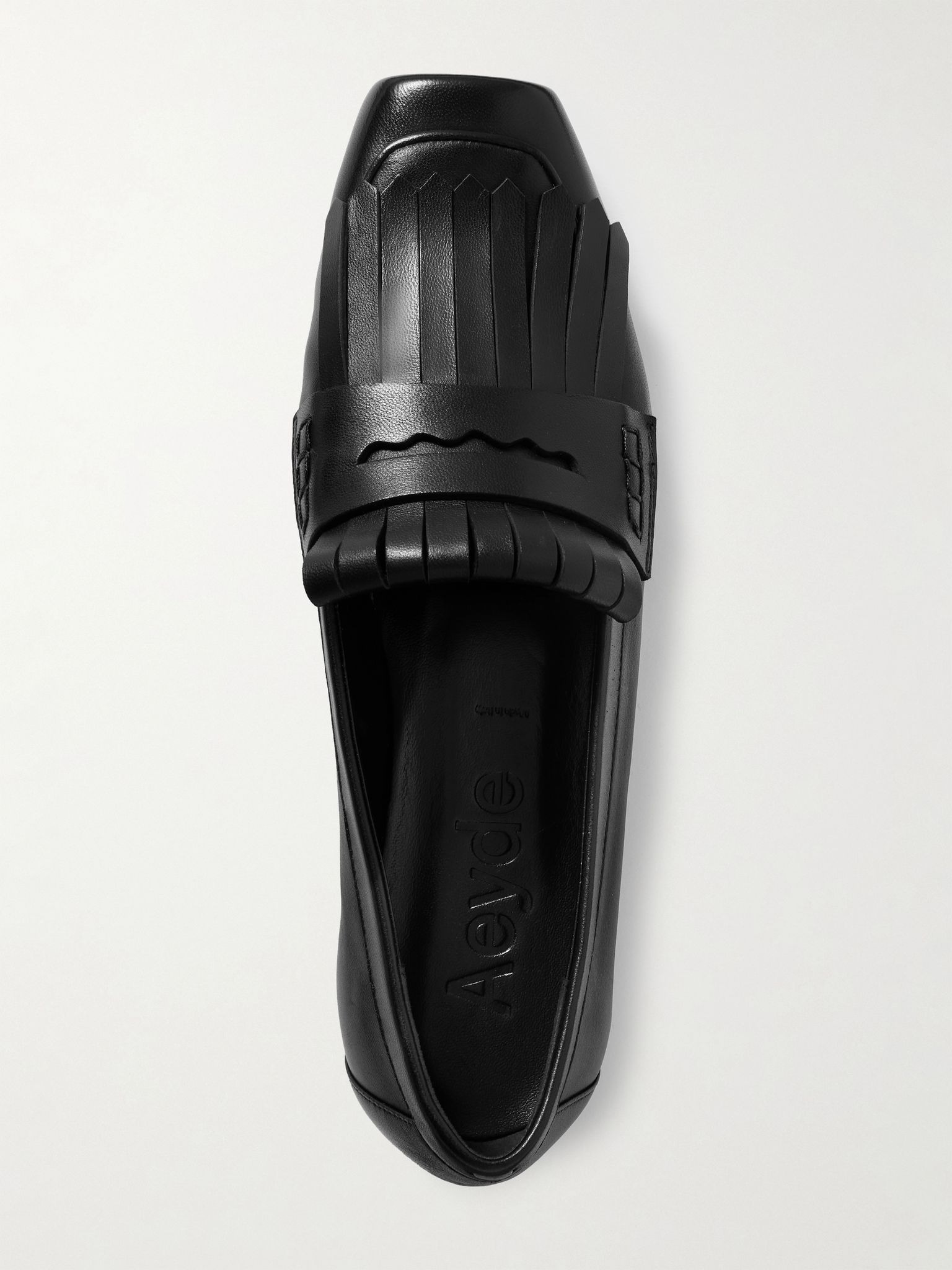 Belen fringed leather loafers Black - 5