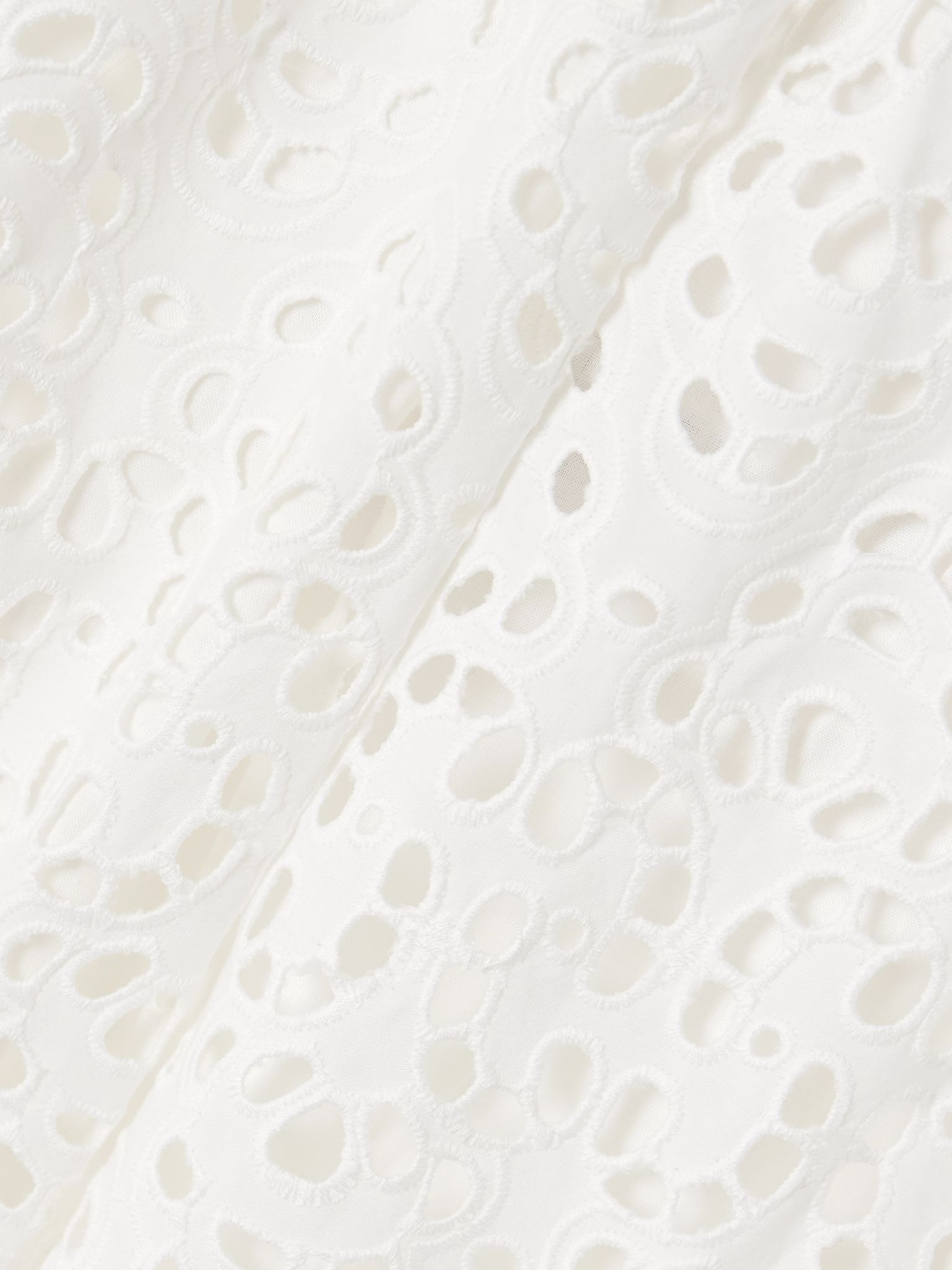 The Deco scalloped broderie anglaise cotton-poplin mini skirt White - 4