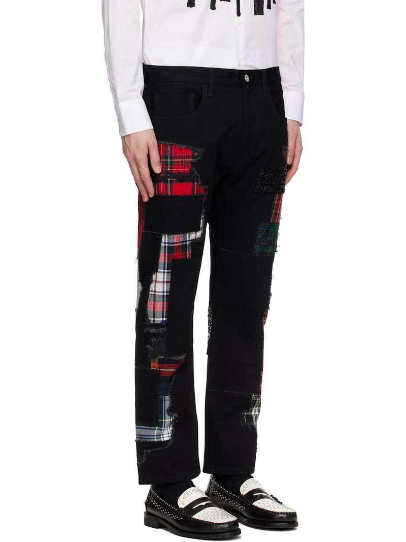 Black Patchwork Jeans 2