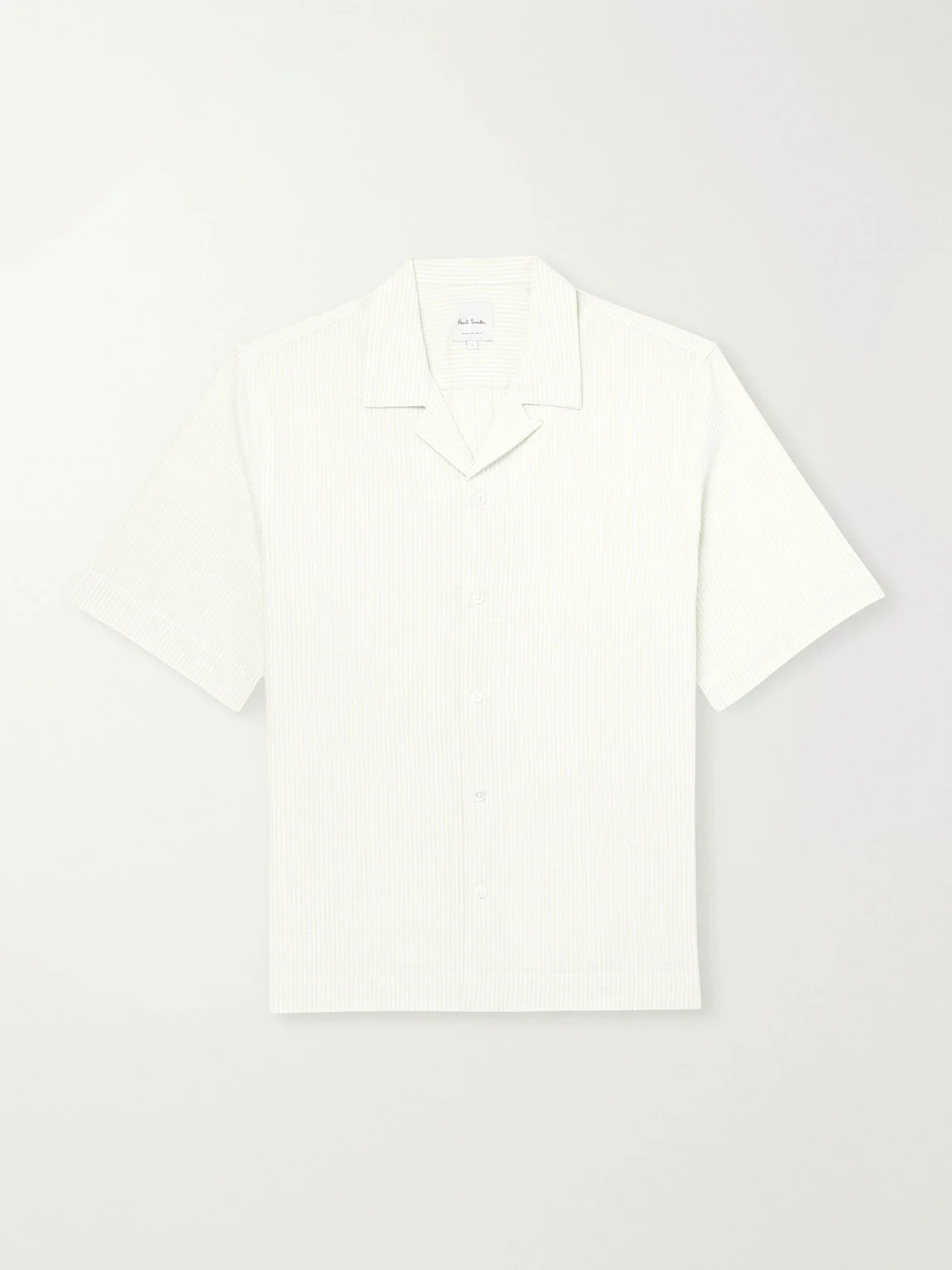 Camp-Collar Striped Cotton-Seersucker Shirt - 1