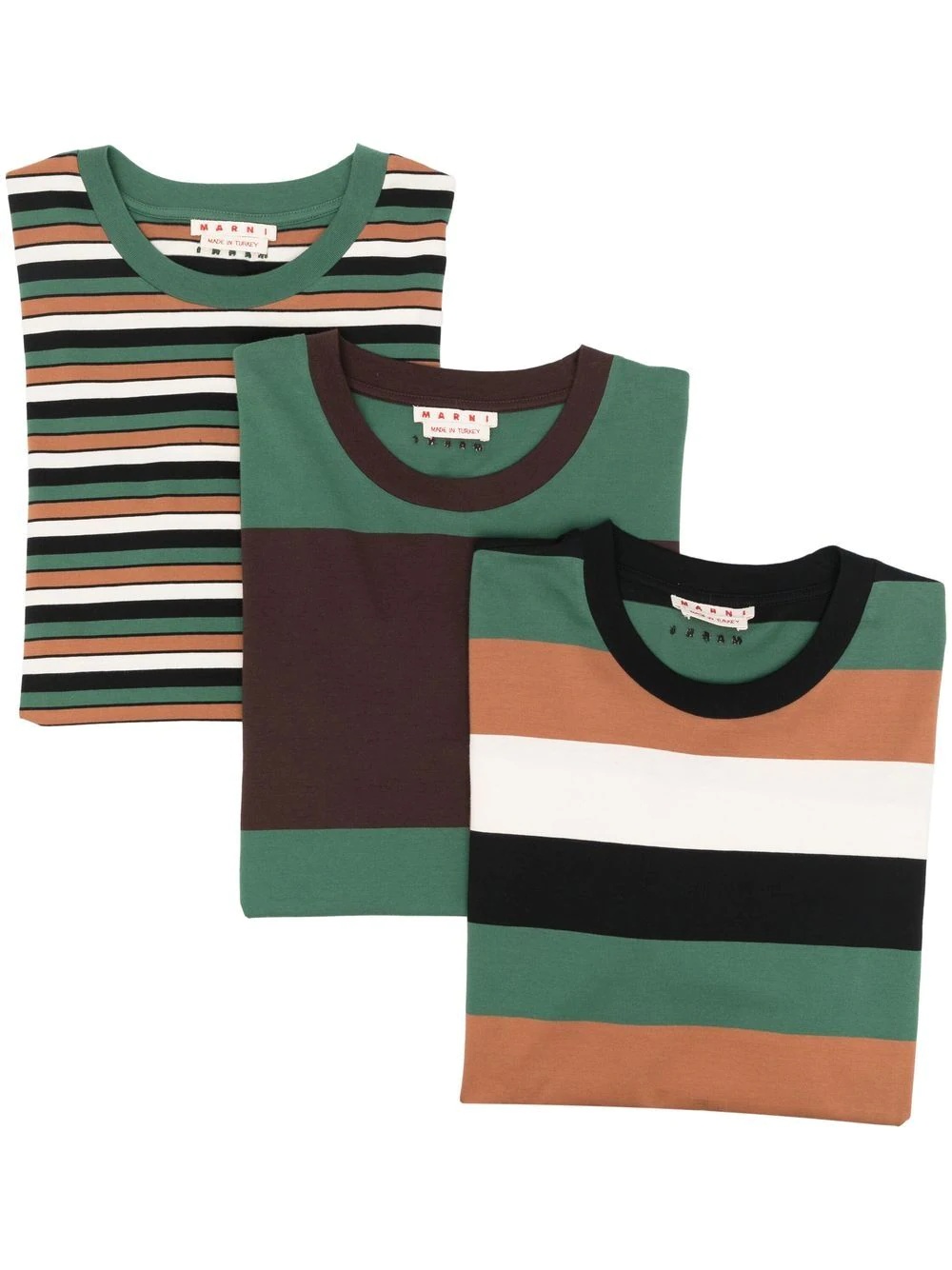 striped crew neck T-shirt - 1