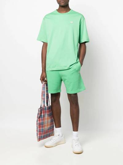 Acne Studios face-patch organic cotton track shorts outlook