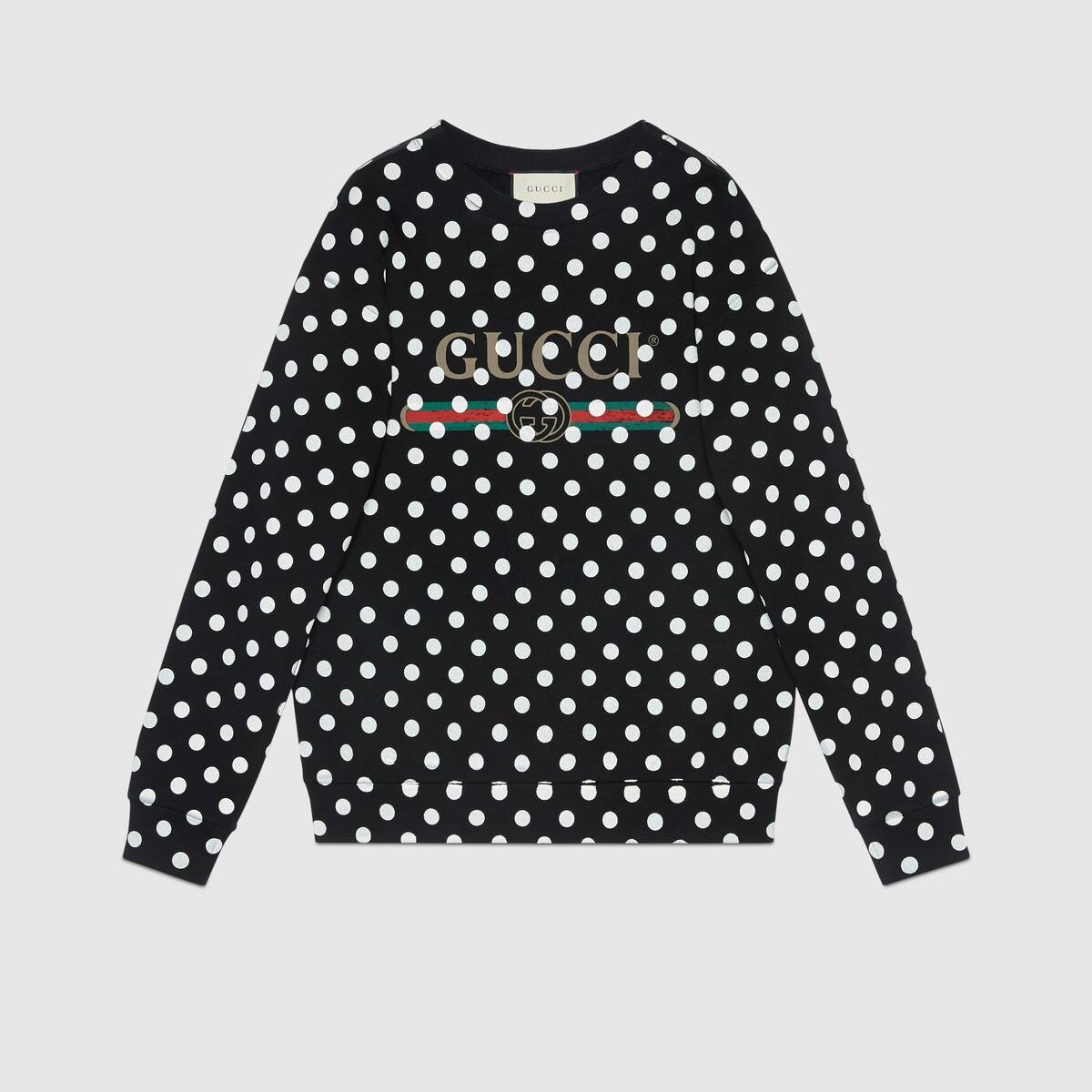 Gucci logo polka dot print sweatshirt - 1