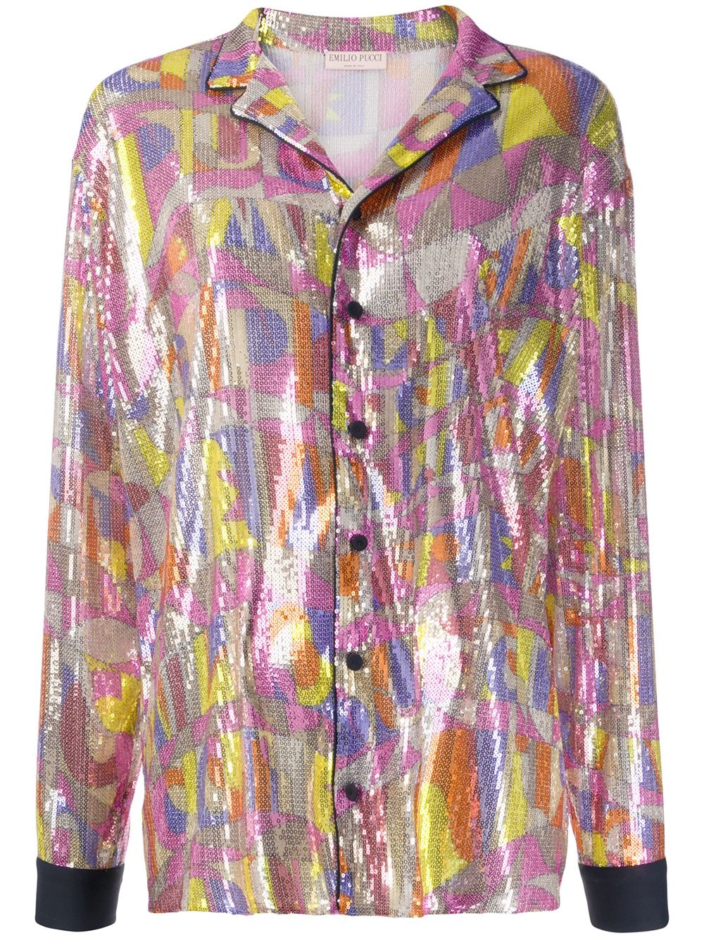 sequin embroidered shirt - 1