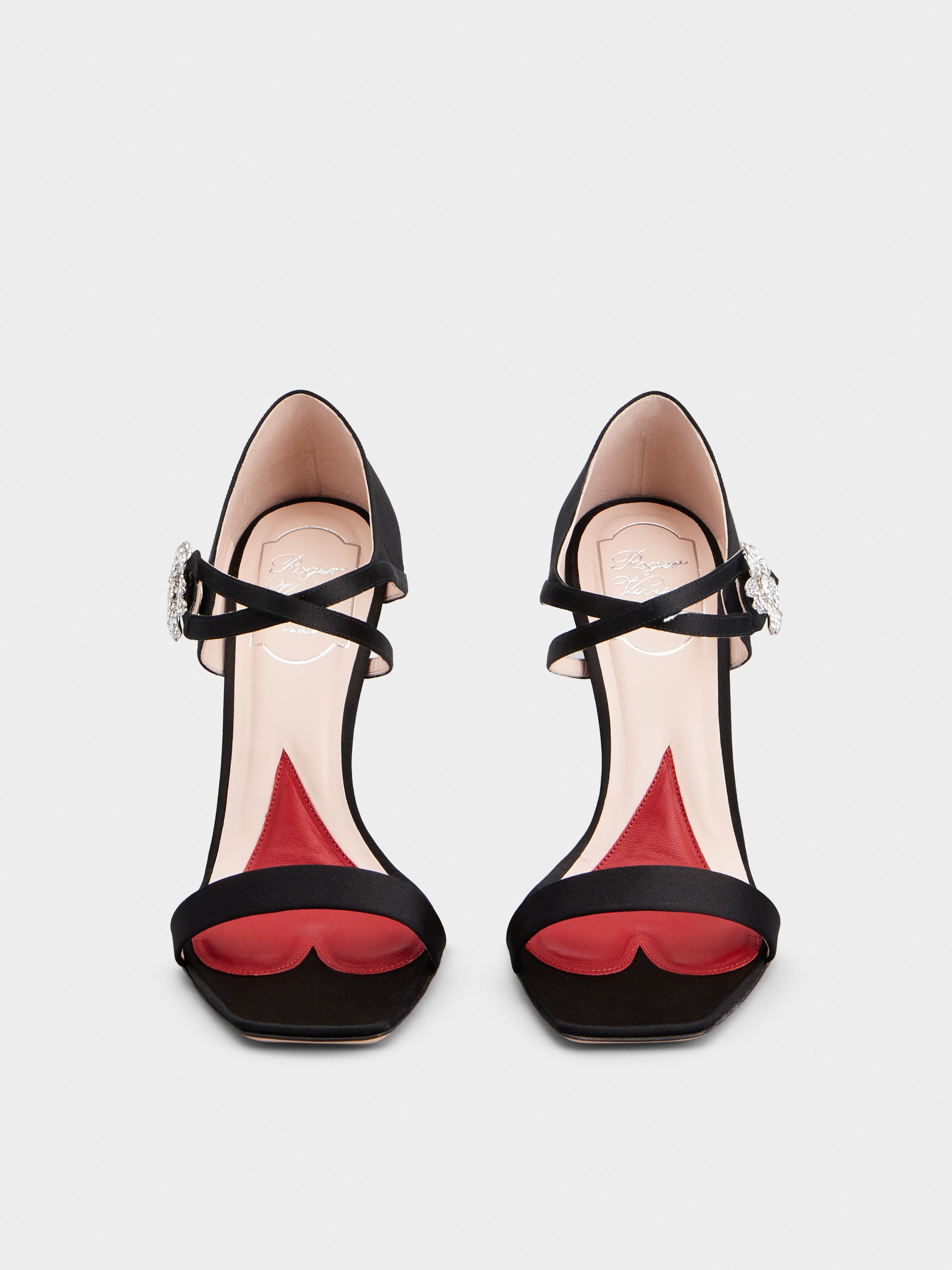 I Love Vivier Daisy Strass Sandals in Satin - 7