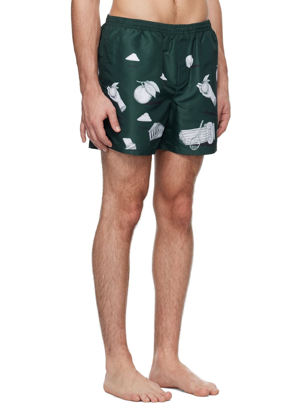 Green Printed Swim Shorts - 2